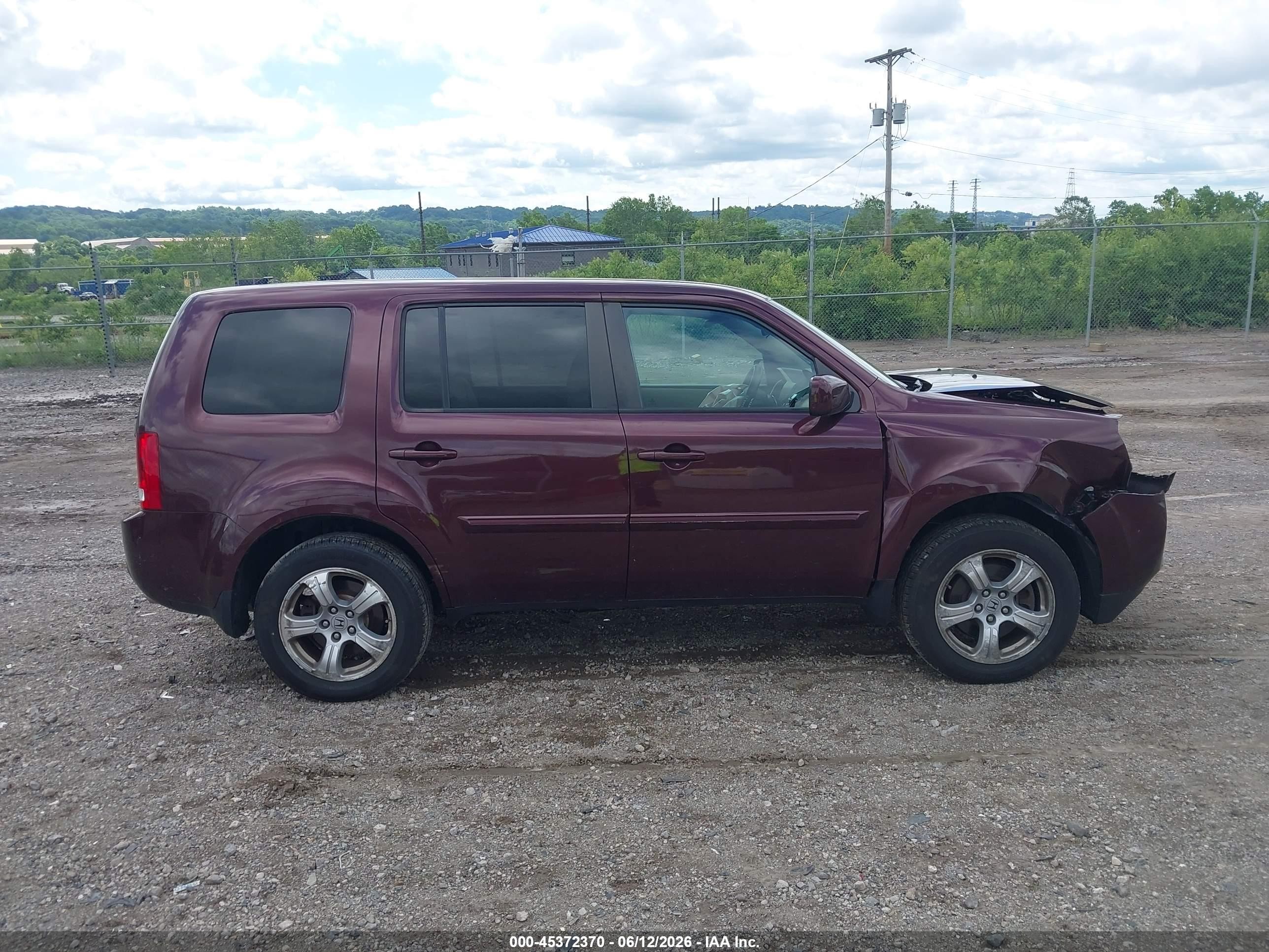 2015 Honda Pilot Ex Burgundy vin: 5FNYF4H43FB008264