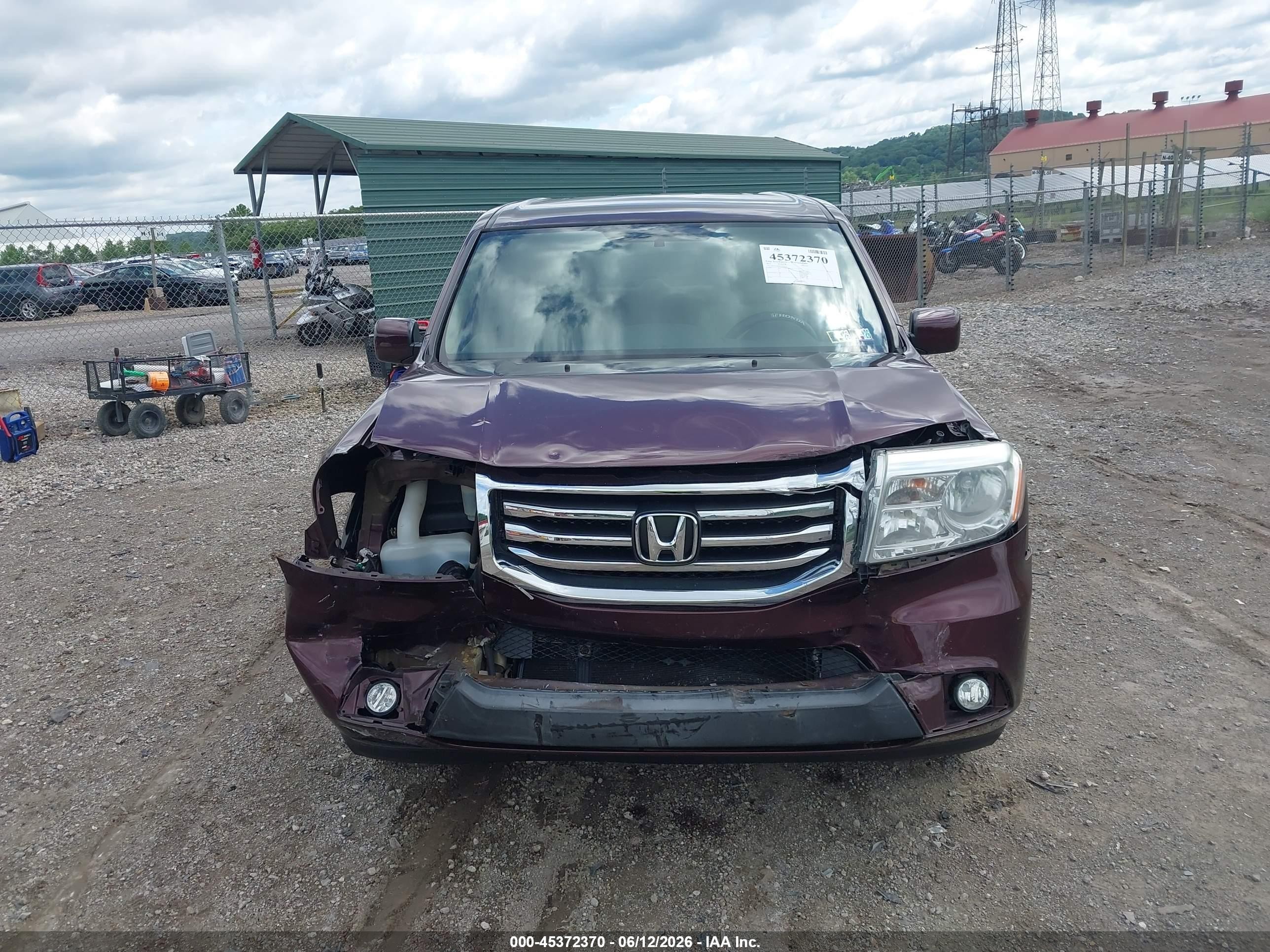 2015 Honda Pilot Ex Burgundy vin: 5FNYF4H43FB008264
