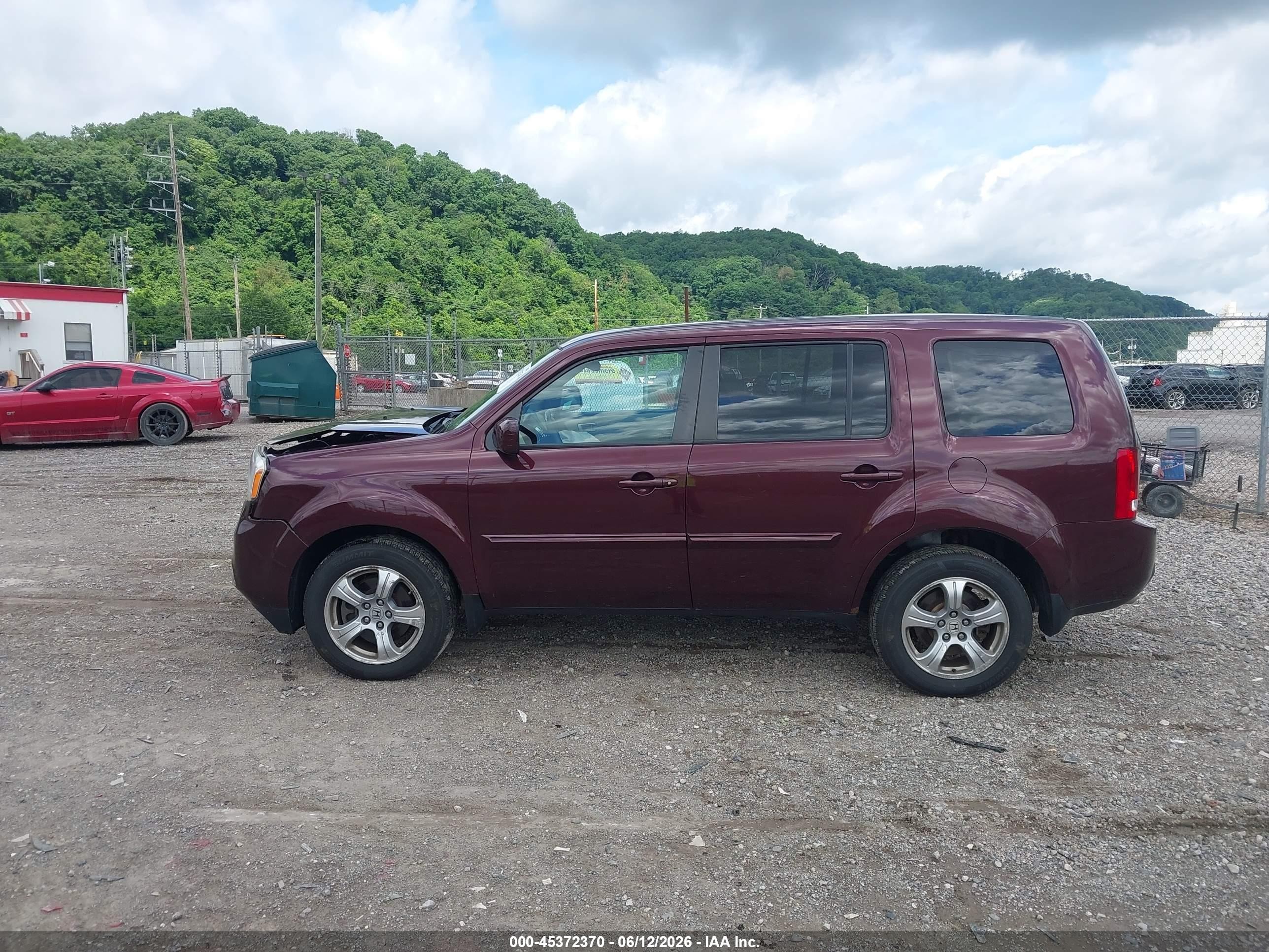 2015 Honda Pilot Ex Burgundy vin: 5FNYF4H43FB008264