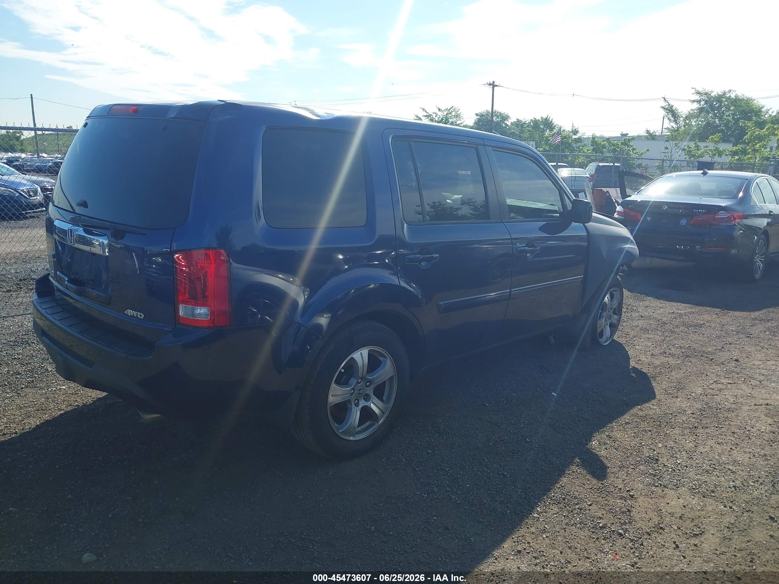 2013 Honda Pilot Ex Синий vin: 5FNYF4H44DB030240