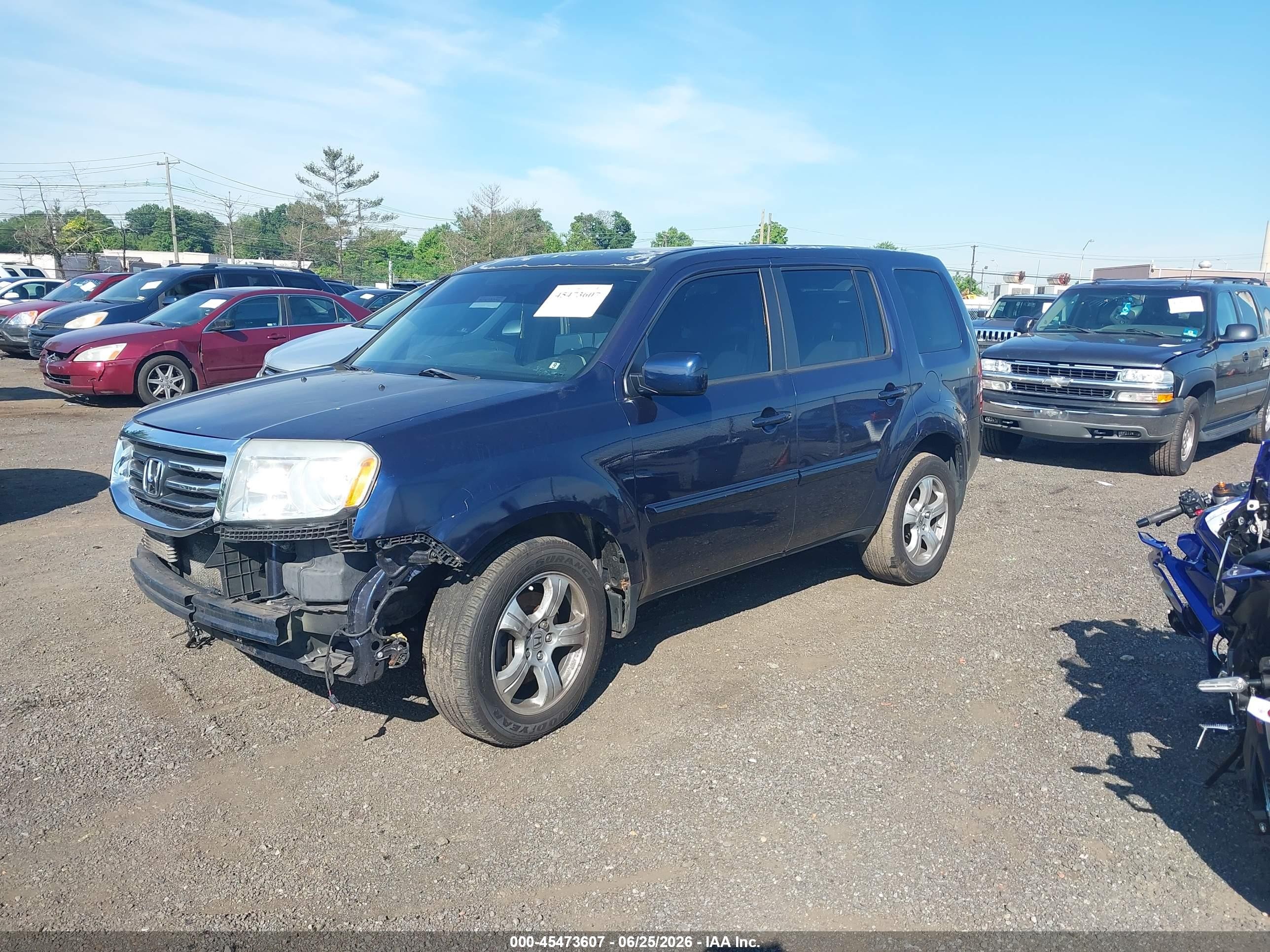 2013 Honda Pilot Ex Синий vin: 5FNYF4H44DB030240