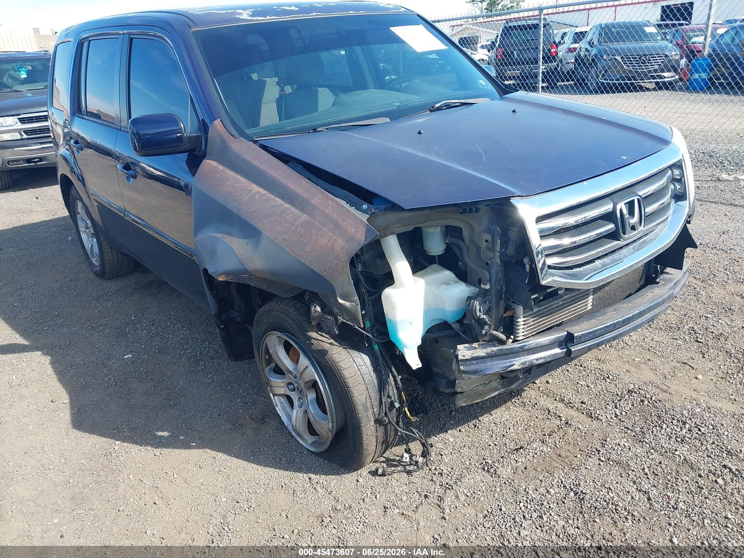 2013 Honda Pilot Ex Синий vin: 5FNYF4H44DB030240