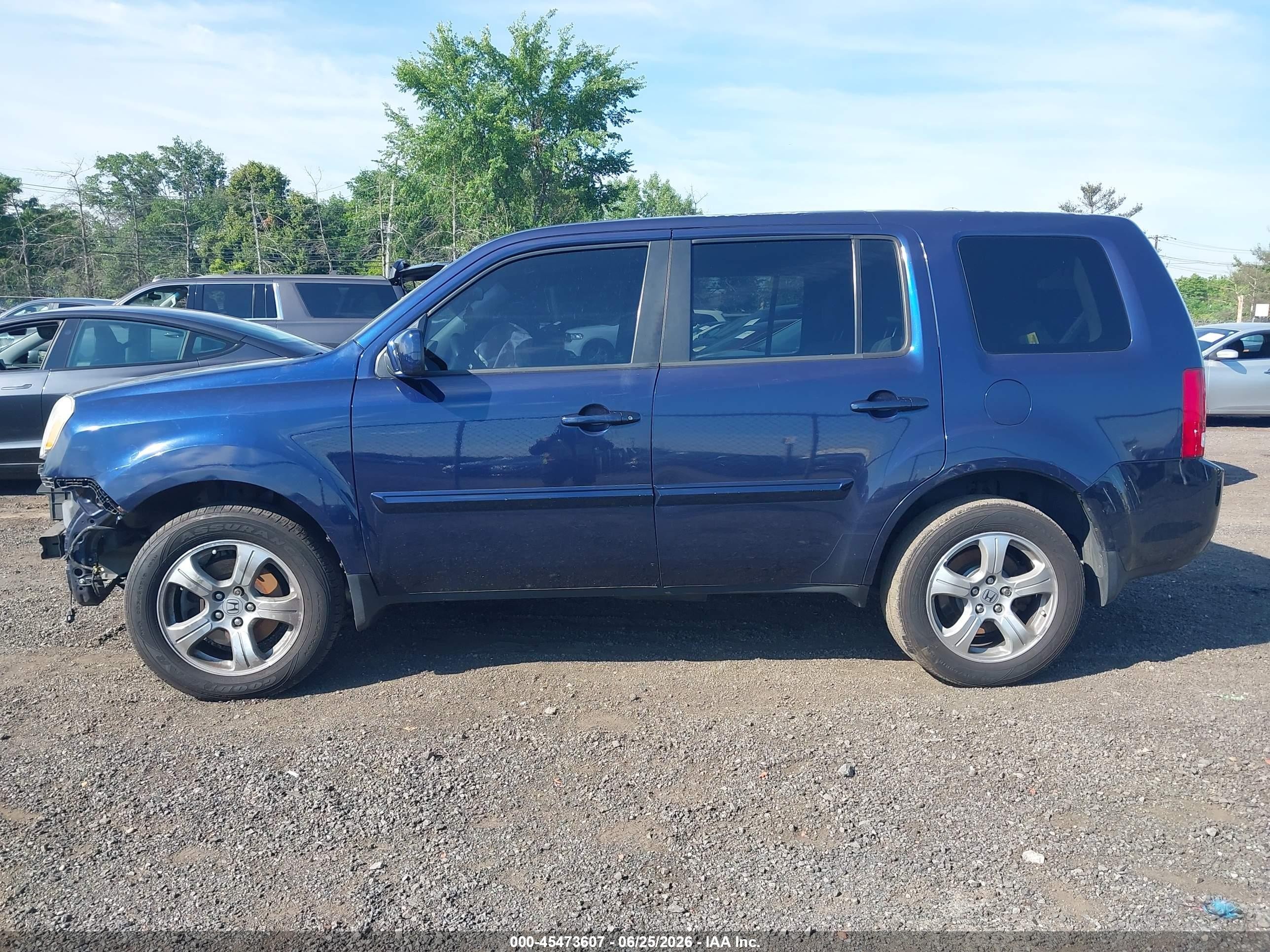 2013 Honda Pilot Ex Синий vin: 5FNYF4H44DB030240