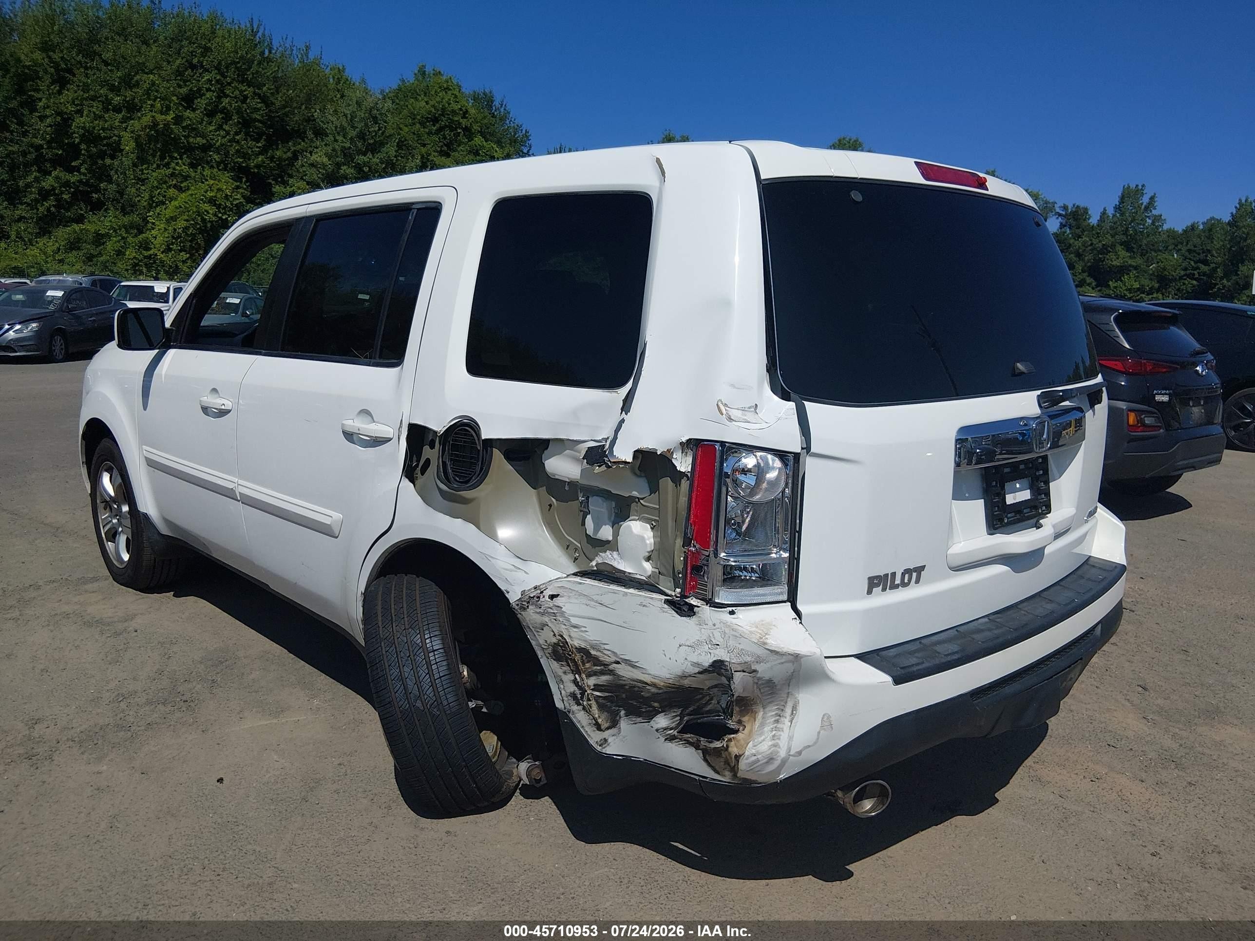 2013 Honda Pilot Ex White vin: 5FNYF4H44DB070074
