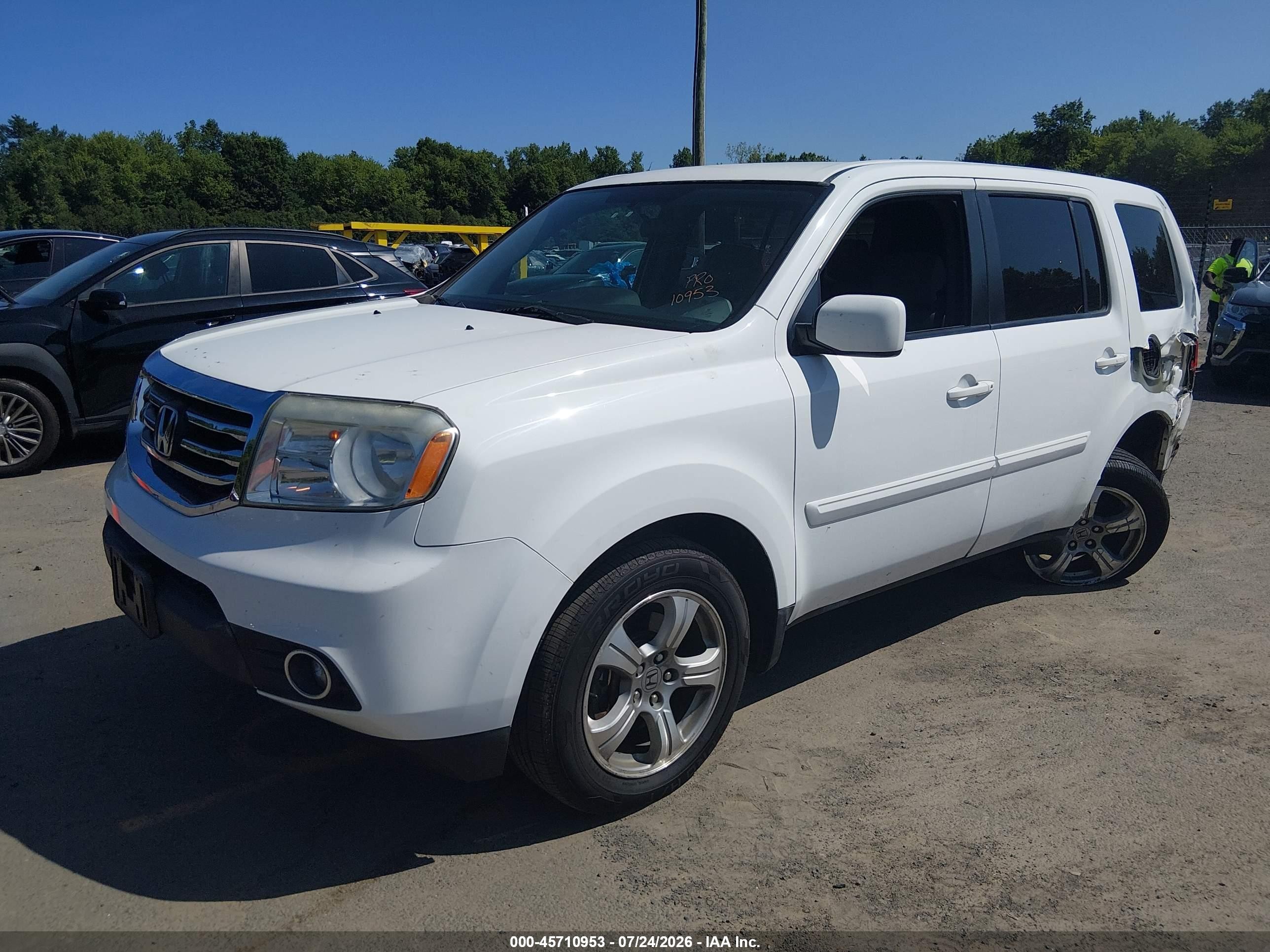2013 Honda Pilot Ex White vin: 5FNYF4H44DB070074