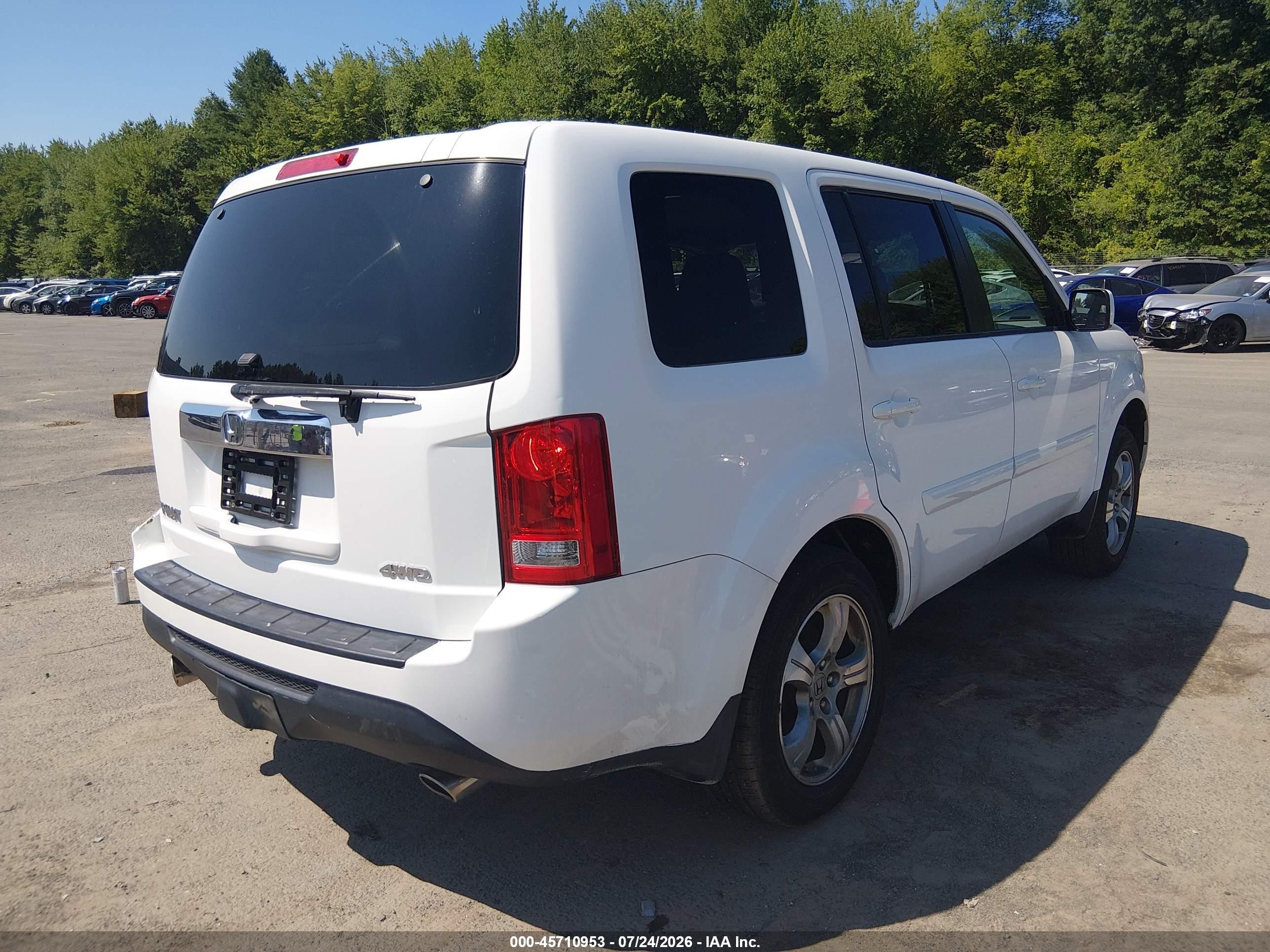2013 Honda Pilot Ex White vin: 5FNYF4H44DB070074