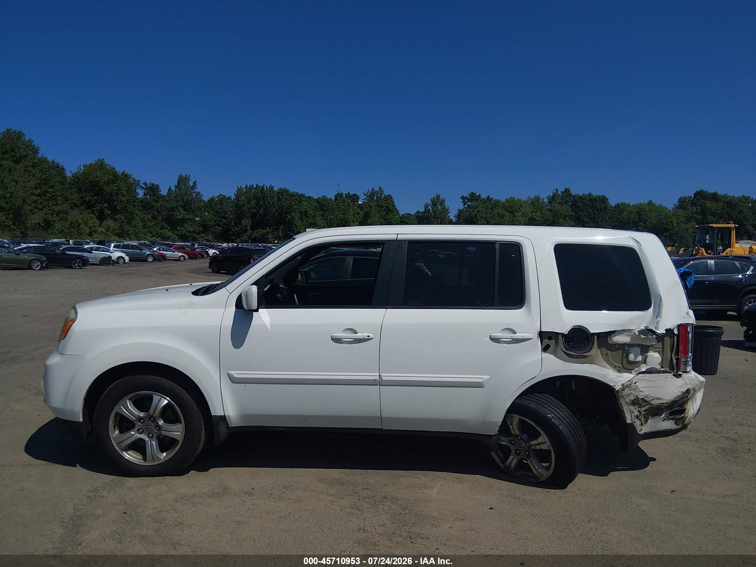 2013 Honda Pilot Ex White vin: 5FNYF4H44DB070074
