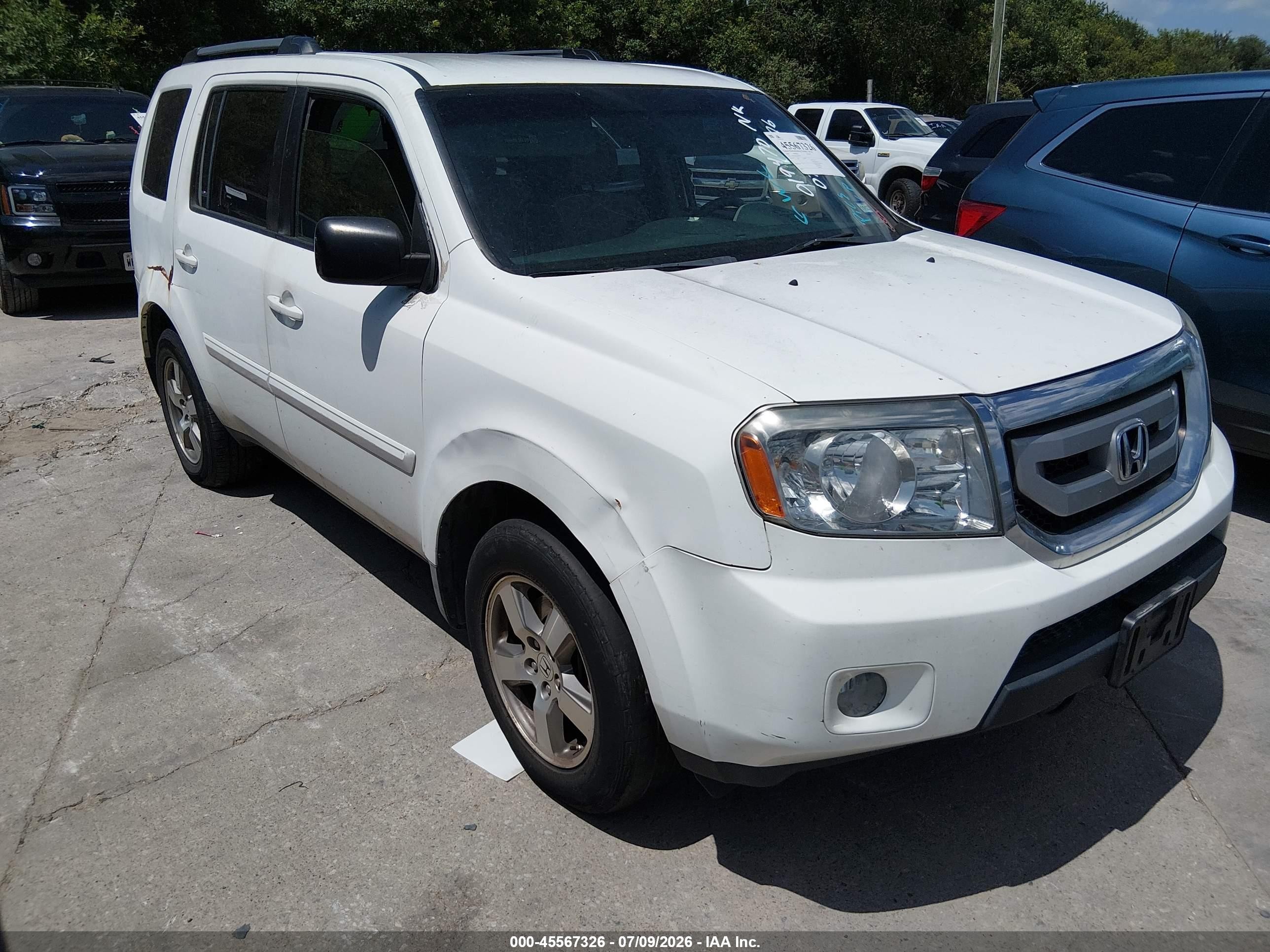2010 Honda Pilot Ex White vin: 5FNYF4H45AB019470