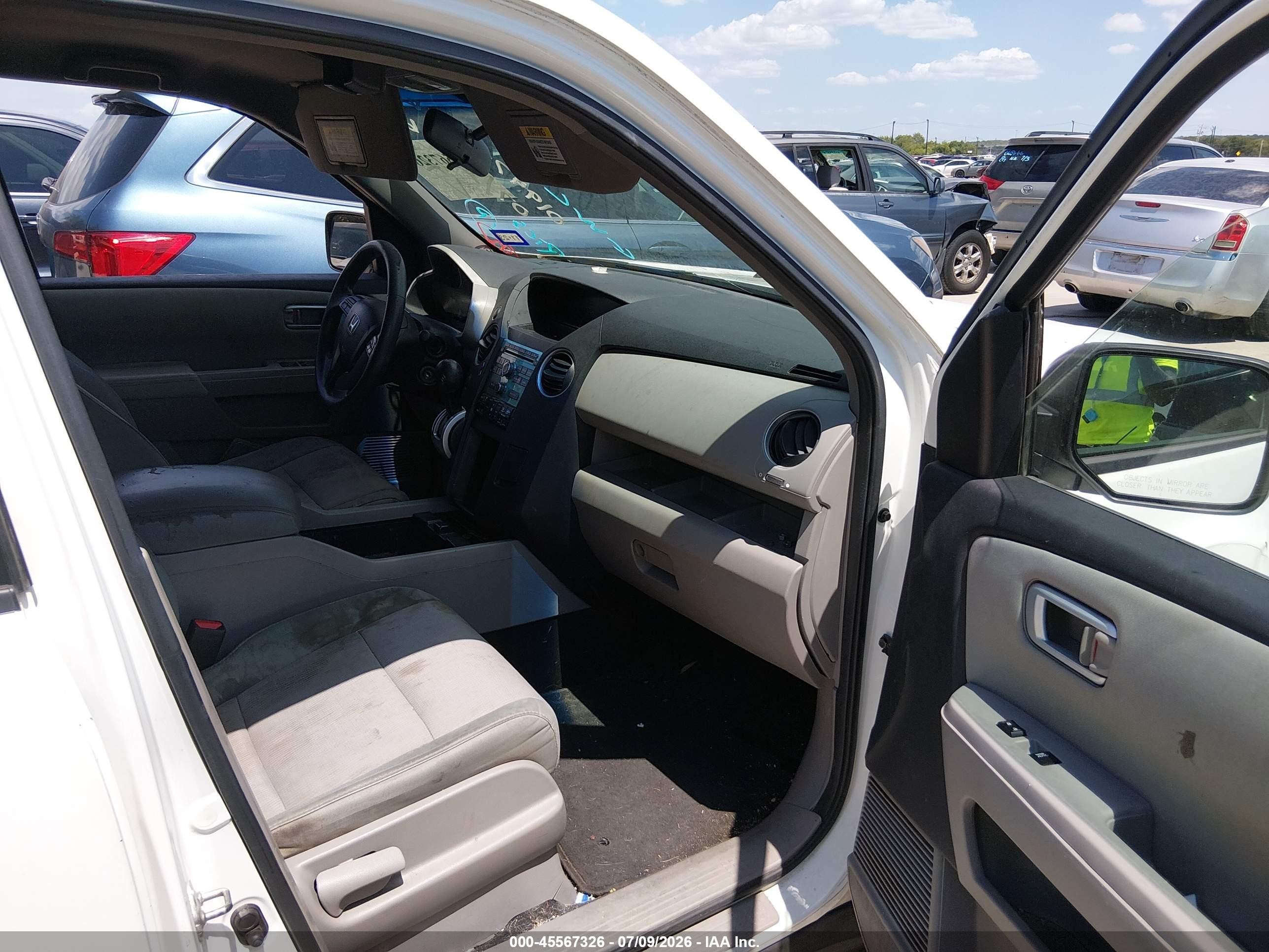 2010 Honda Pilot Ex White vin: 5FNYF4H45AB019470