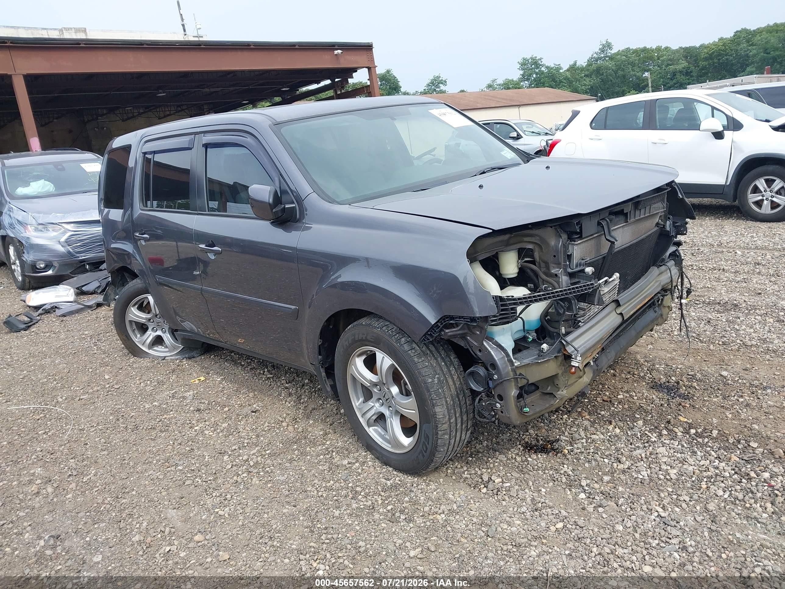 2014 Honda Pilot Ex Серый vin: 5FNYF4H45EB050594