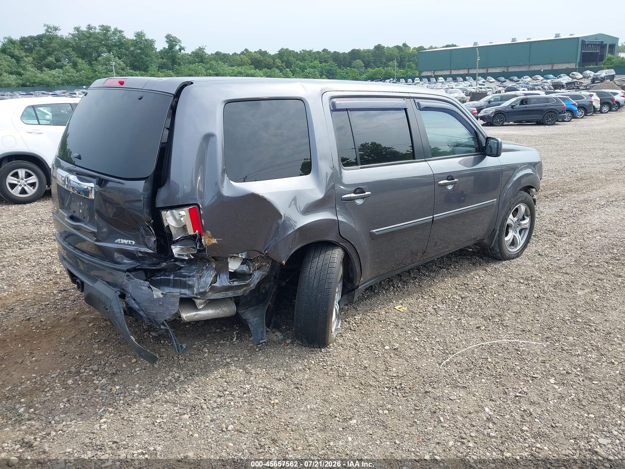 2014 Honda Pilot Ex Серый vin: 5FNYF4H45EB050594