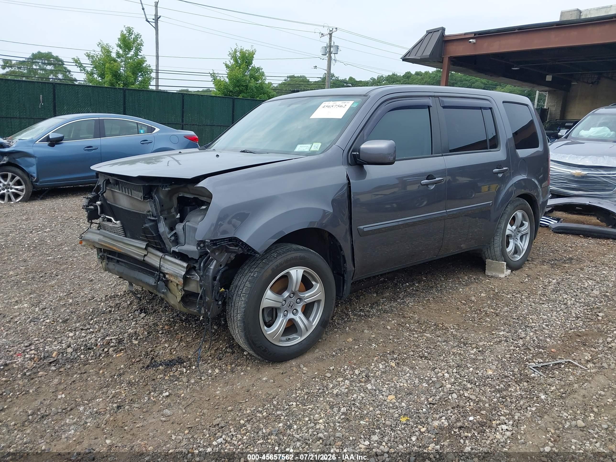 2014 Honda Pilot Ex Серый vin: 5FNYF4H45EB050594