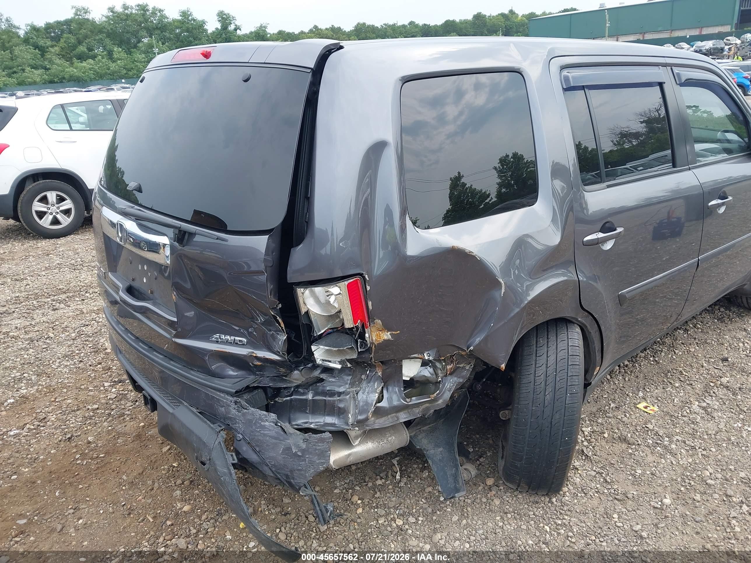 2014 Honda Pilot Ex Серый vin: 5FNYF4H45EB050594