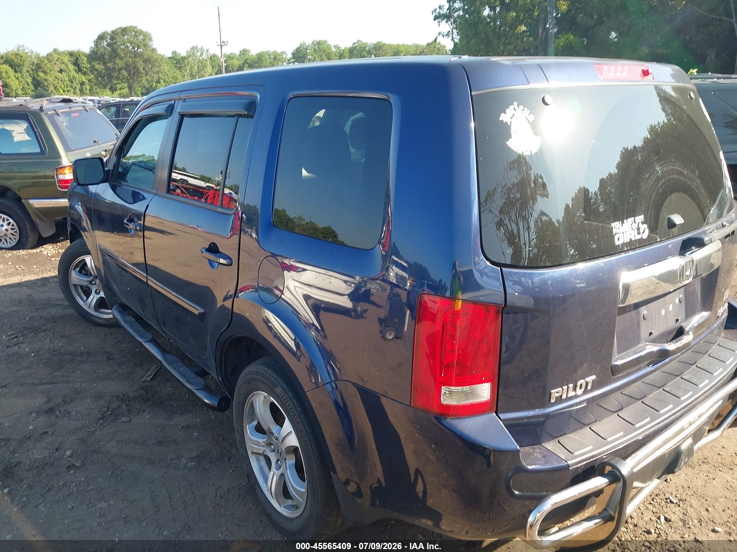 2014 Honda Pilot Ex Blue vin: 5FNYF4H45EB053768