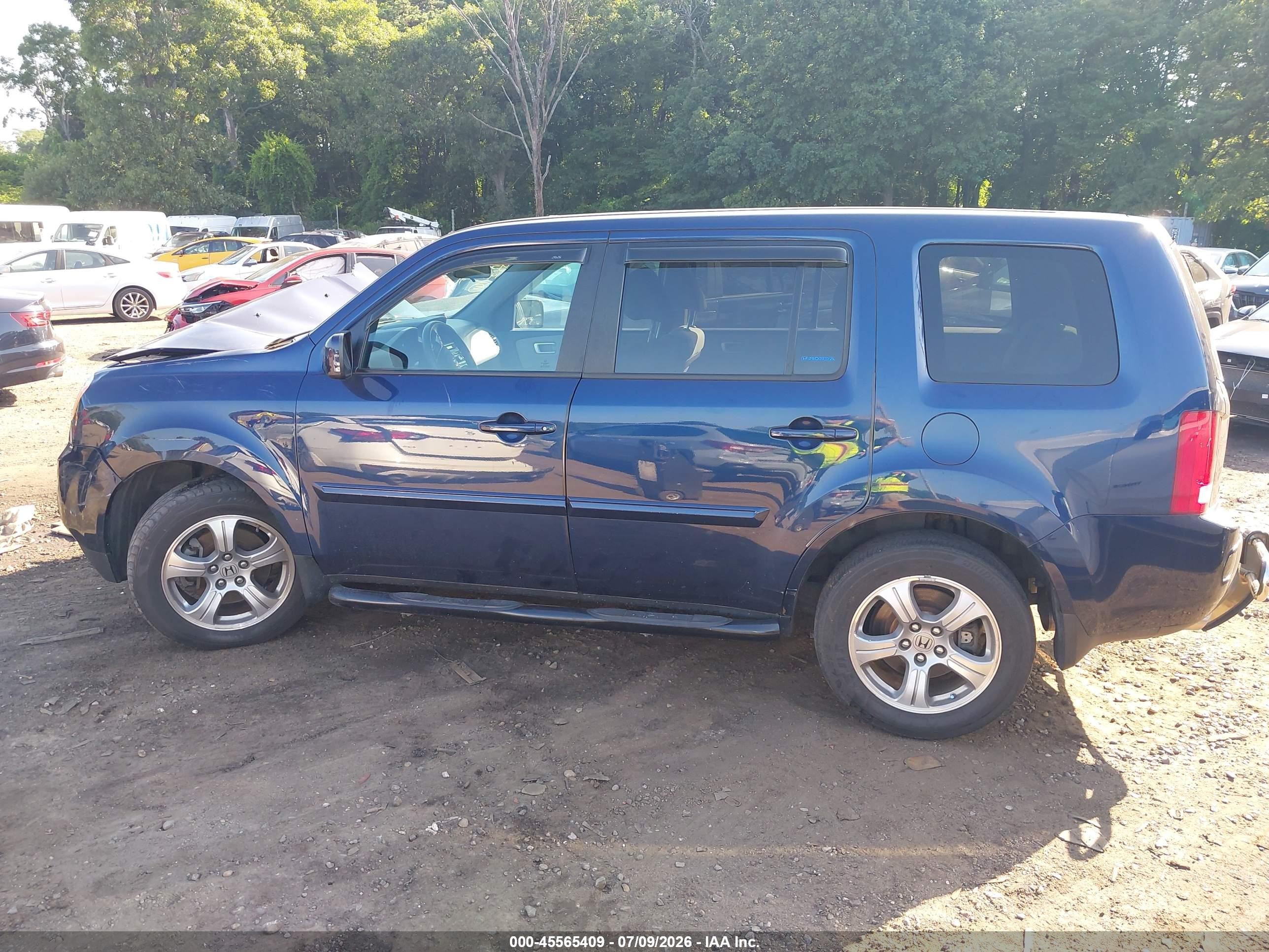 2014 Honda Pilot Ex Blue vin: 5FNYF4H45EB053768