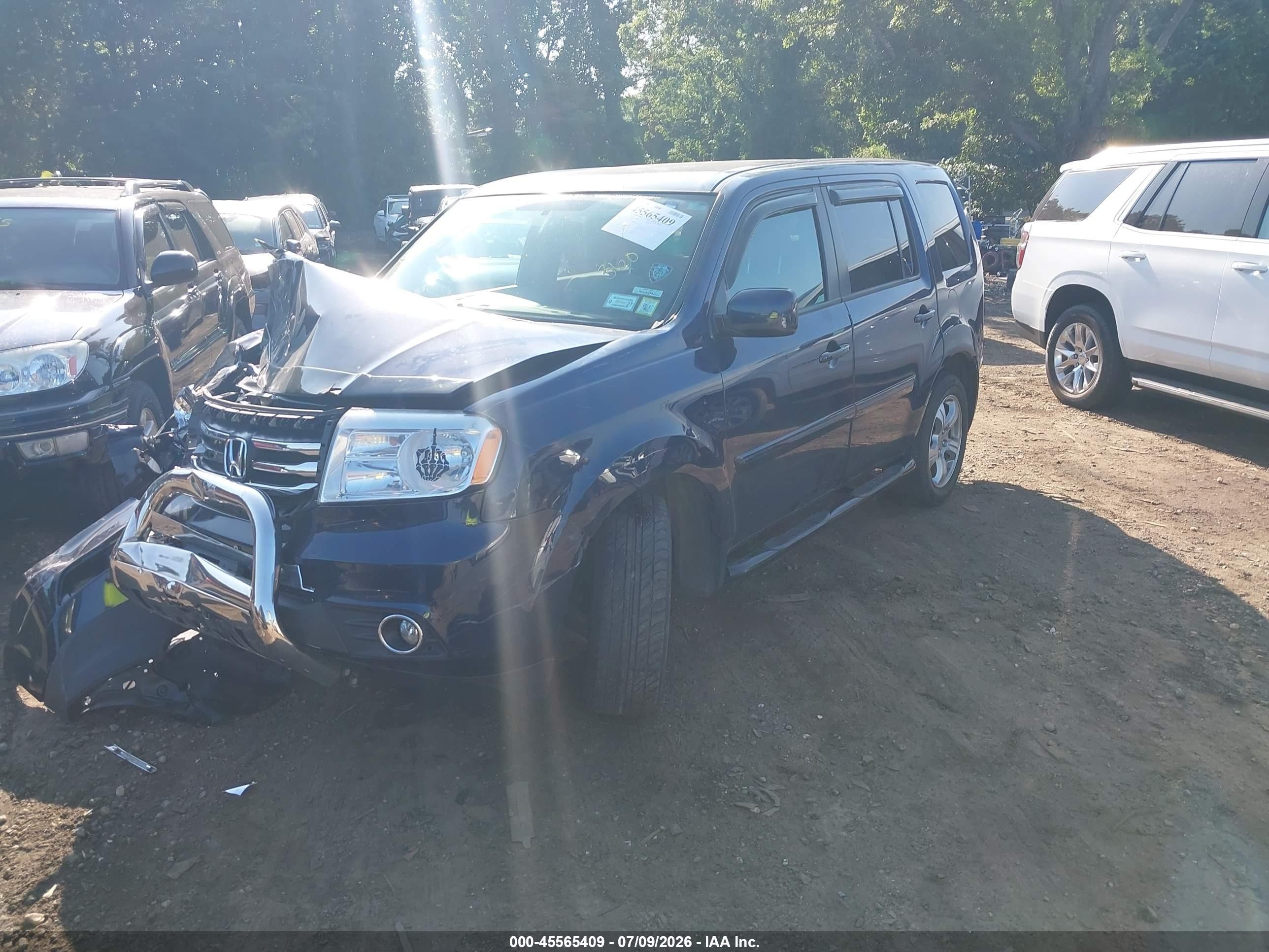 2014 Honda Pilot Ex Blue vin: 5FNYF4H45EB053768