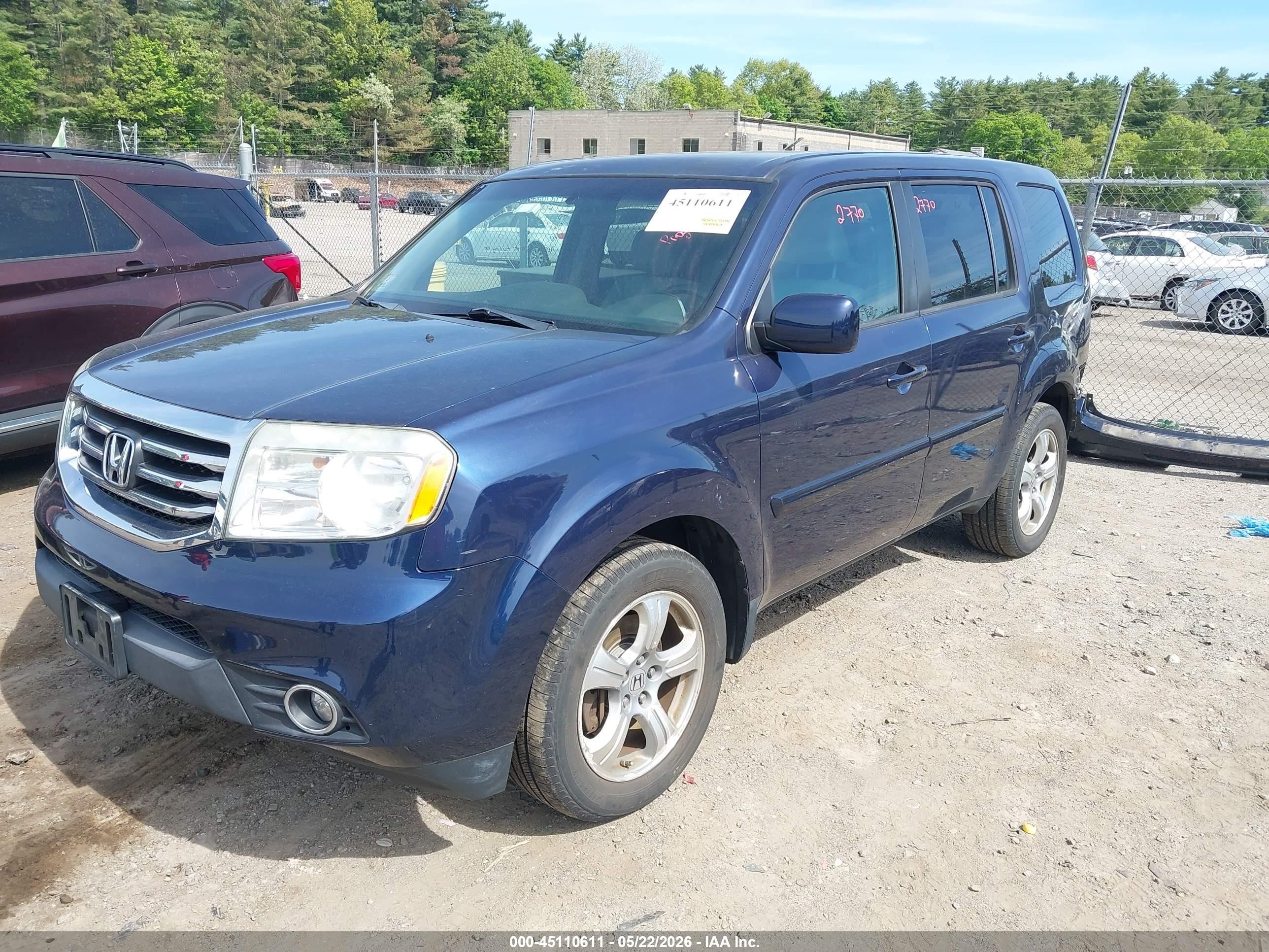 2014 Honda Pilot Ex Синий vin: 5FNYF4H45EB053804