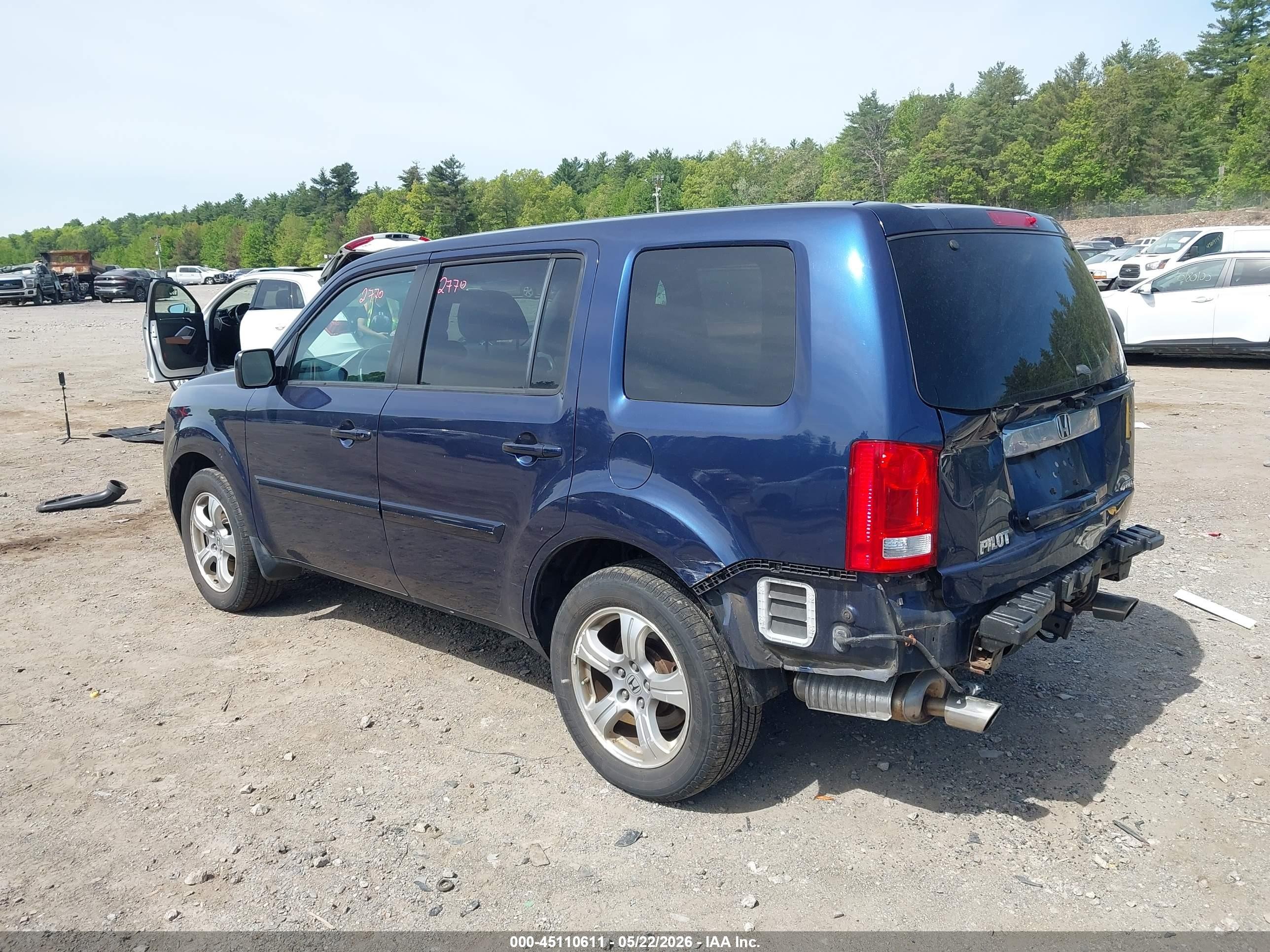 2014 Honda Pilot Ex Синий vin: 5FNYF4H45EB053804