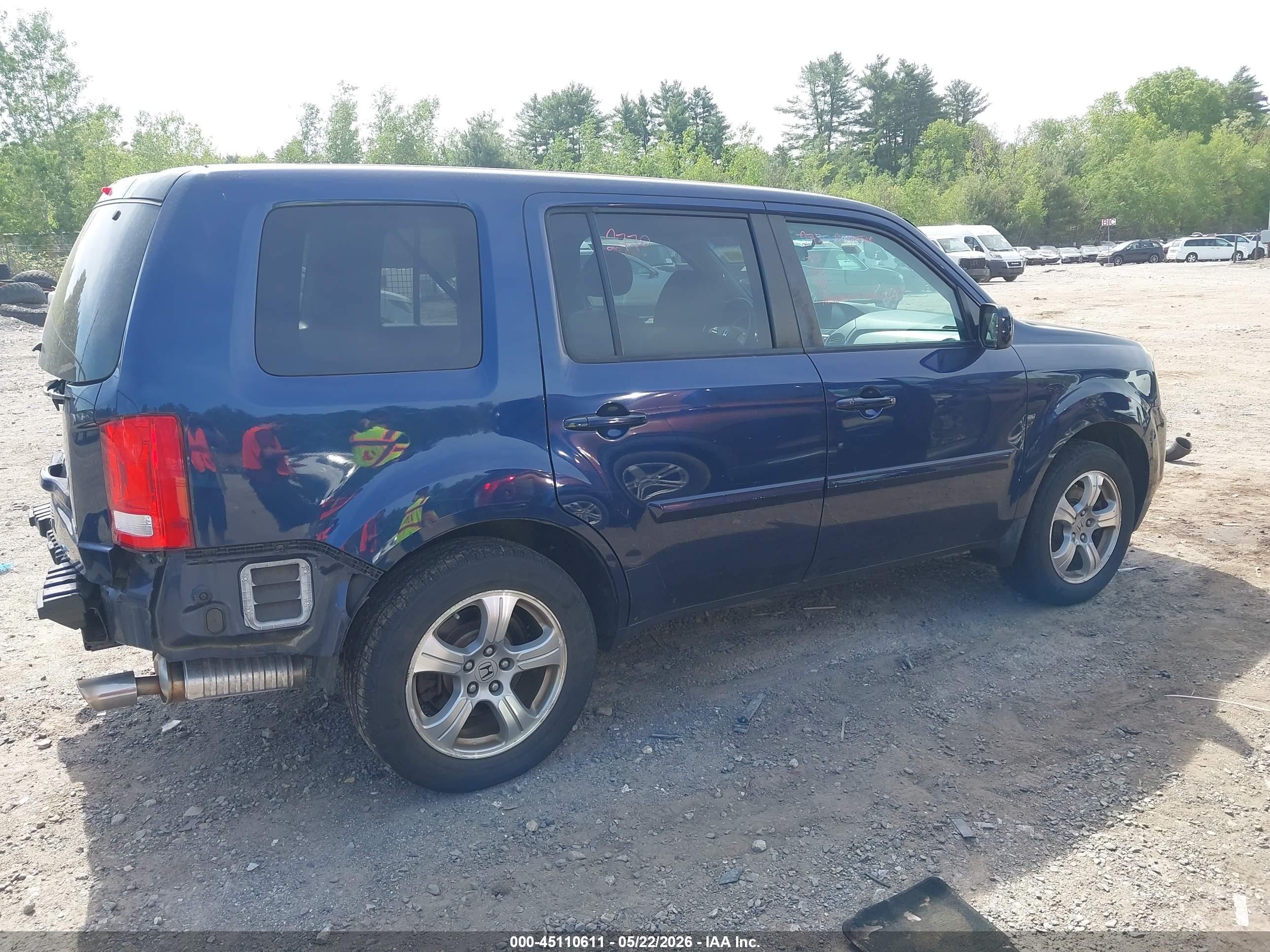2014 Honda Pilot Ex Синий vin: 5FNYF4H45EB053804