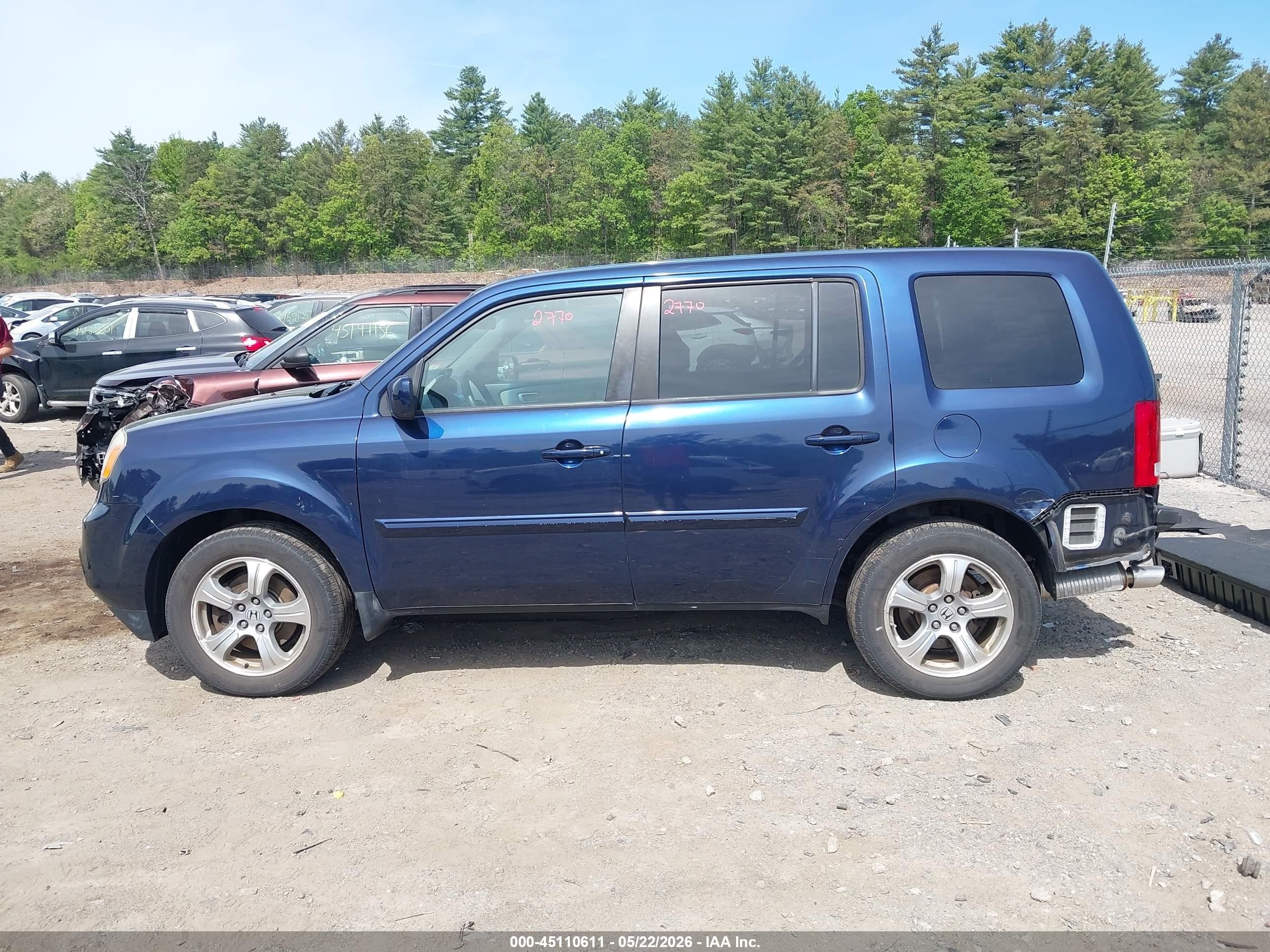 2014 Honda Pilot Ex Синий vin: 5FNYF4H45EB053804