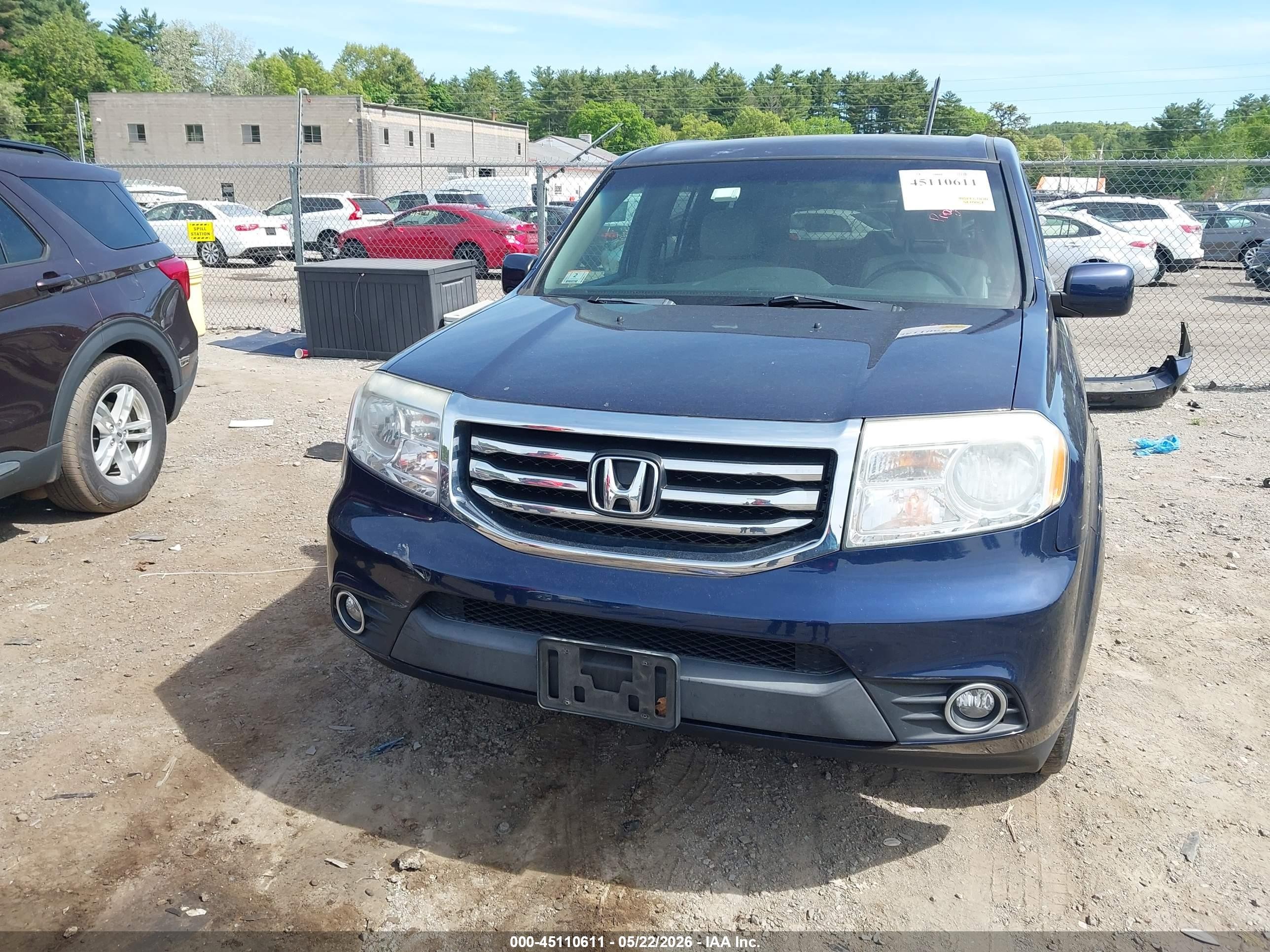2014 Honda Pilot Ex Синий vin: 5FNYF4H45EB053804