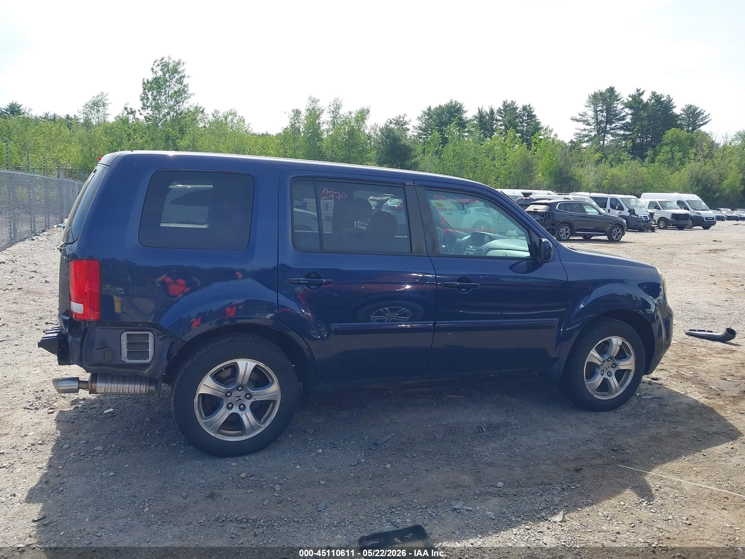 2014 Honda Pilot Ex Синий vin: 5FNYF4H45EB053804
