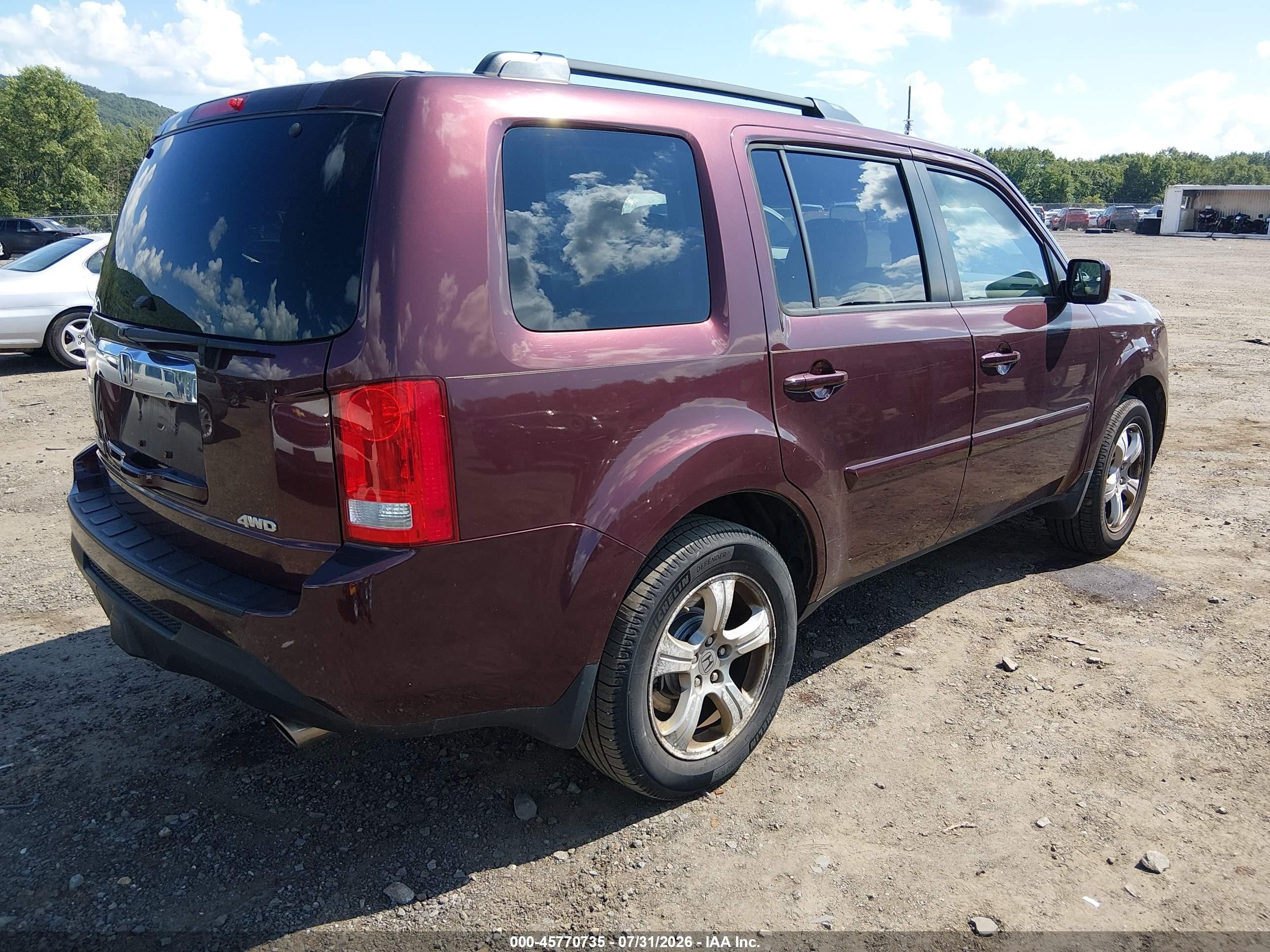 2012 Honda Pilot Ex Red vin: 5FNYF4H46CB056935