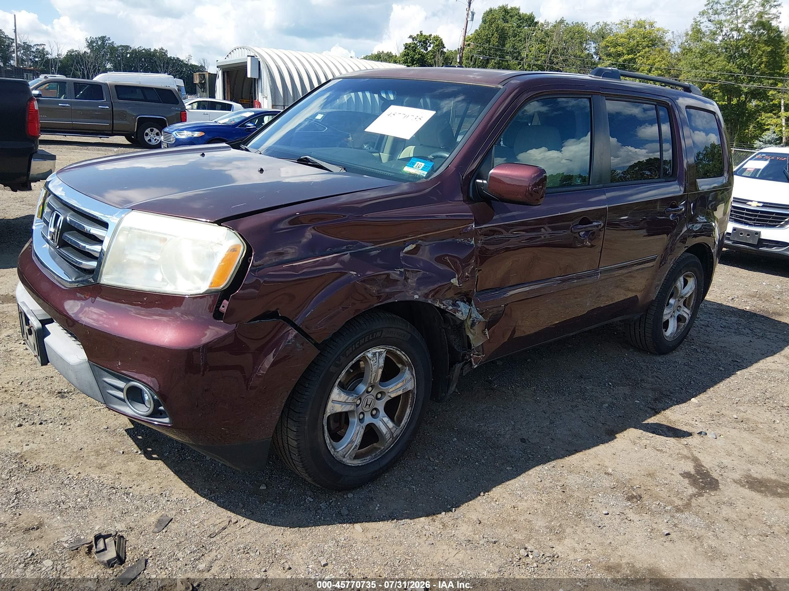 2012 Honda Pilot Ex Red vin: 5FNYF4H46CB056935
