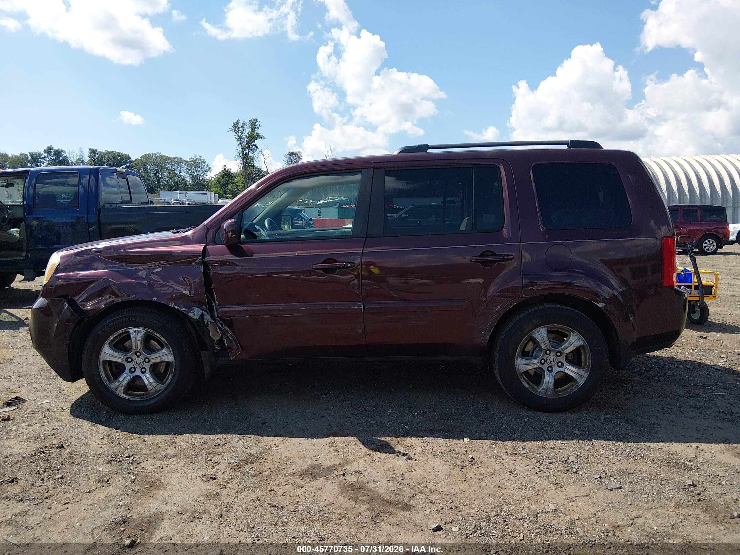 2012 Honda Pilot Ex Red vin: 5FNYF4H46CB056935