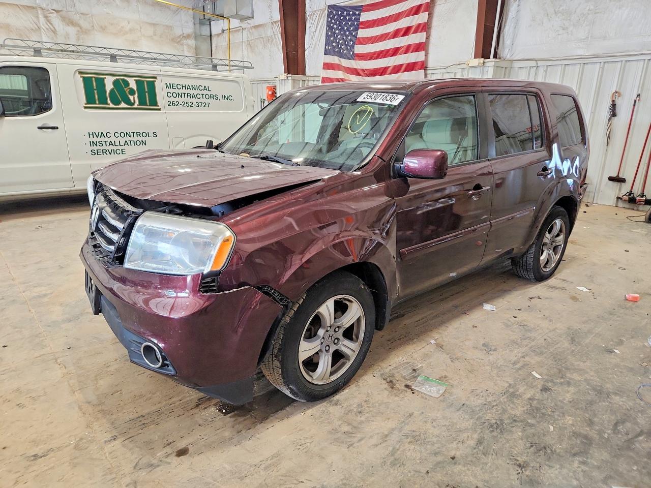 2013 Honda Pilot Ex Purple vin: 5FNYF4H46DB071386