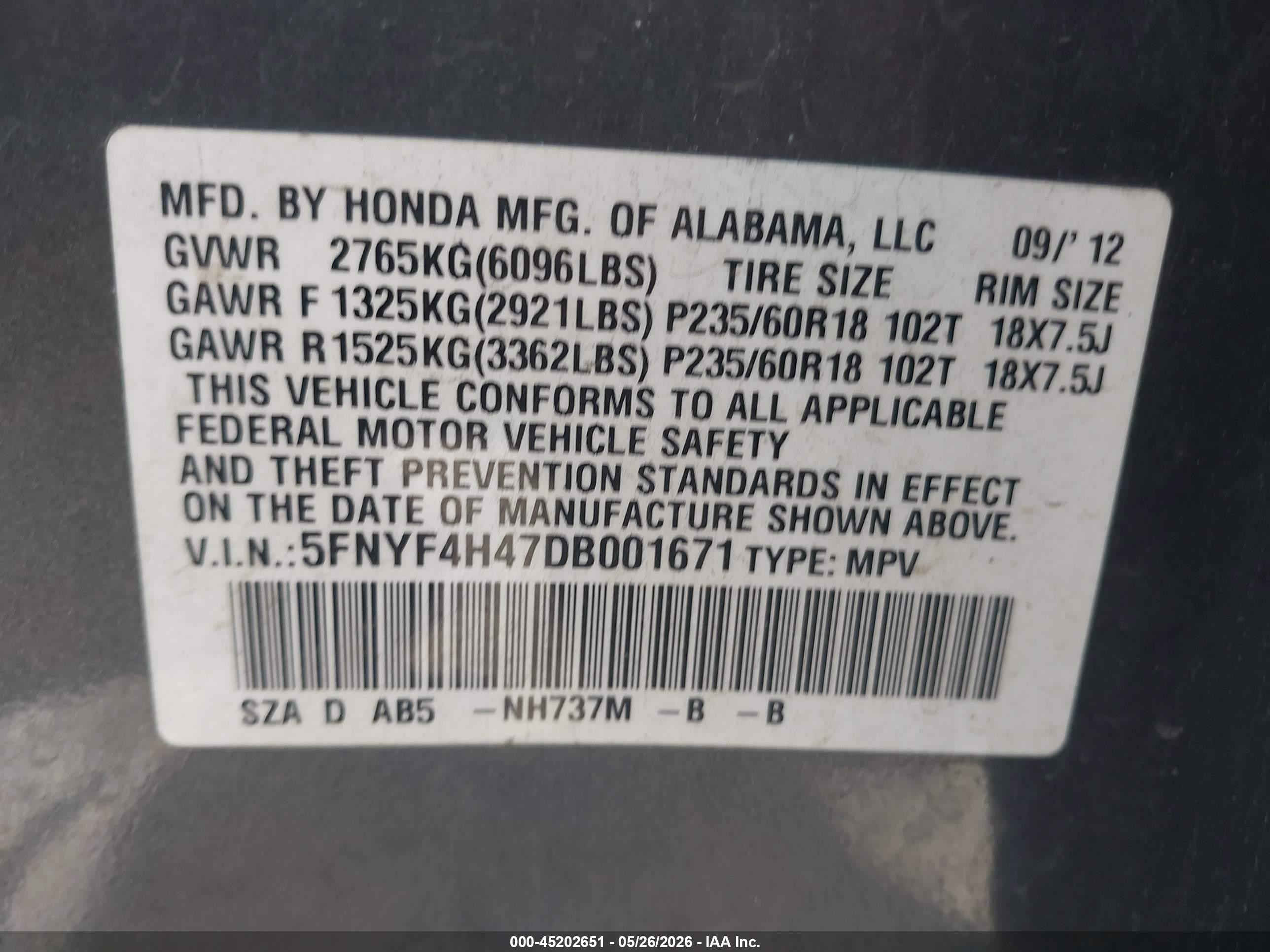 2013 Honda Pilot Ex Серебряный vin: 5FNYF4H47DB001671