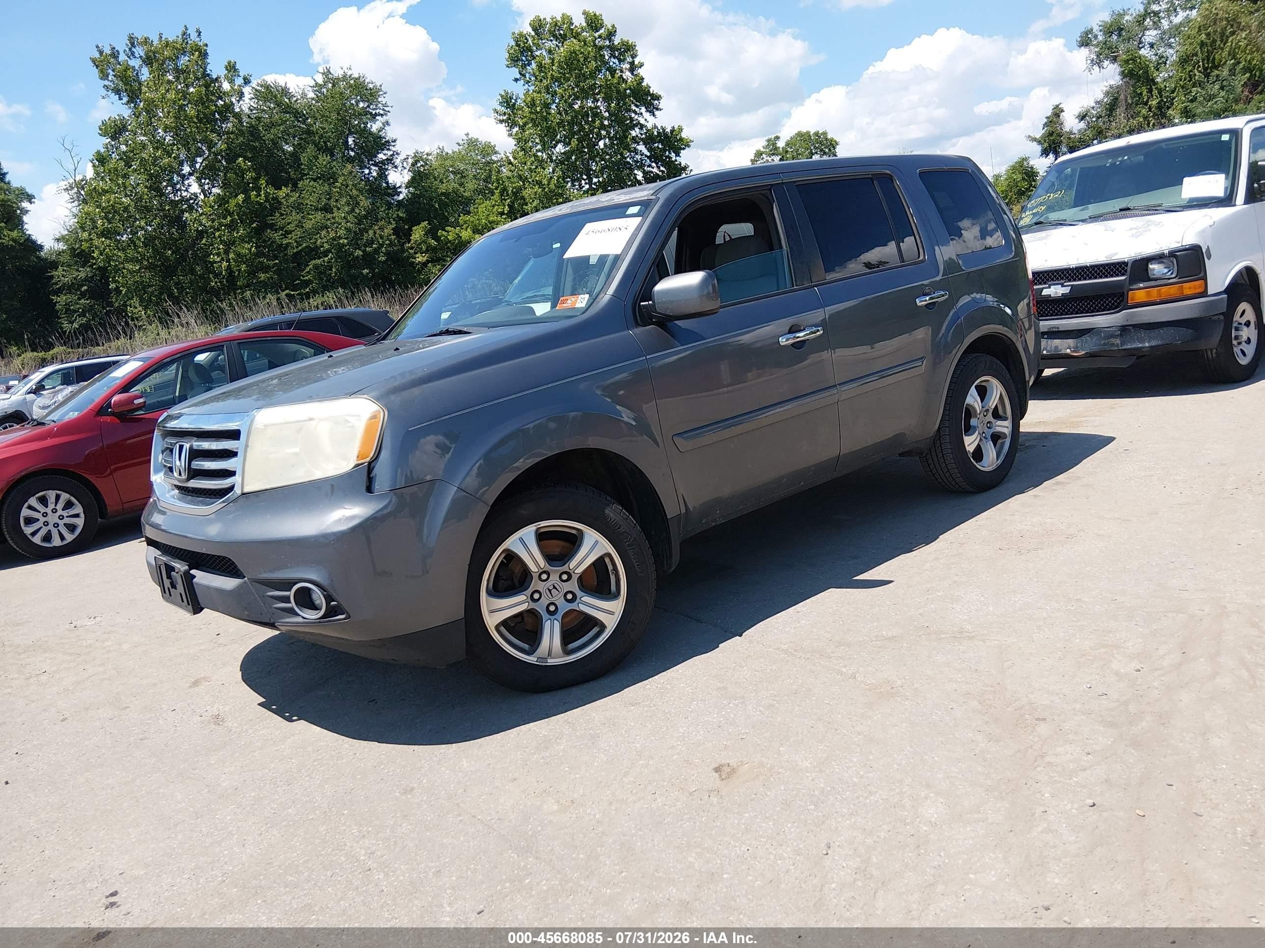 2013 Honda Pilot Ex Gray vin: 5FNYF4H47DB015232