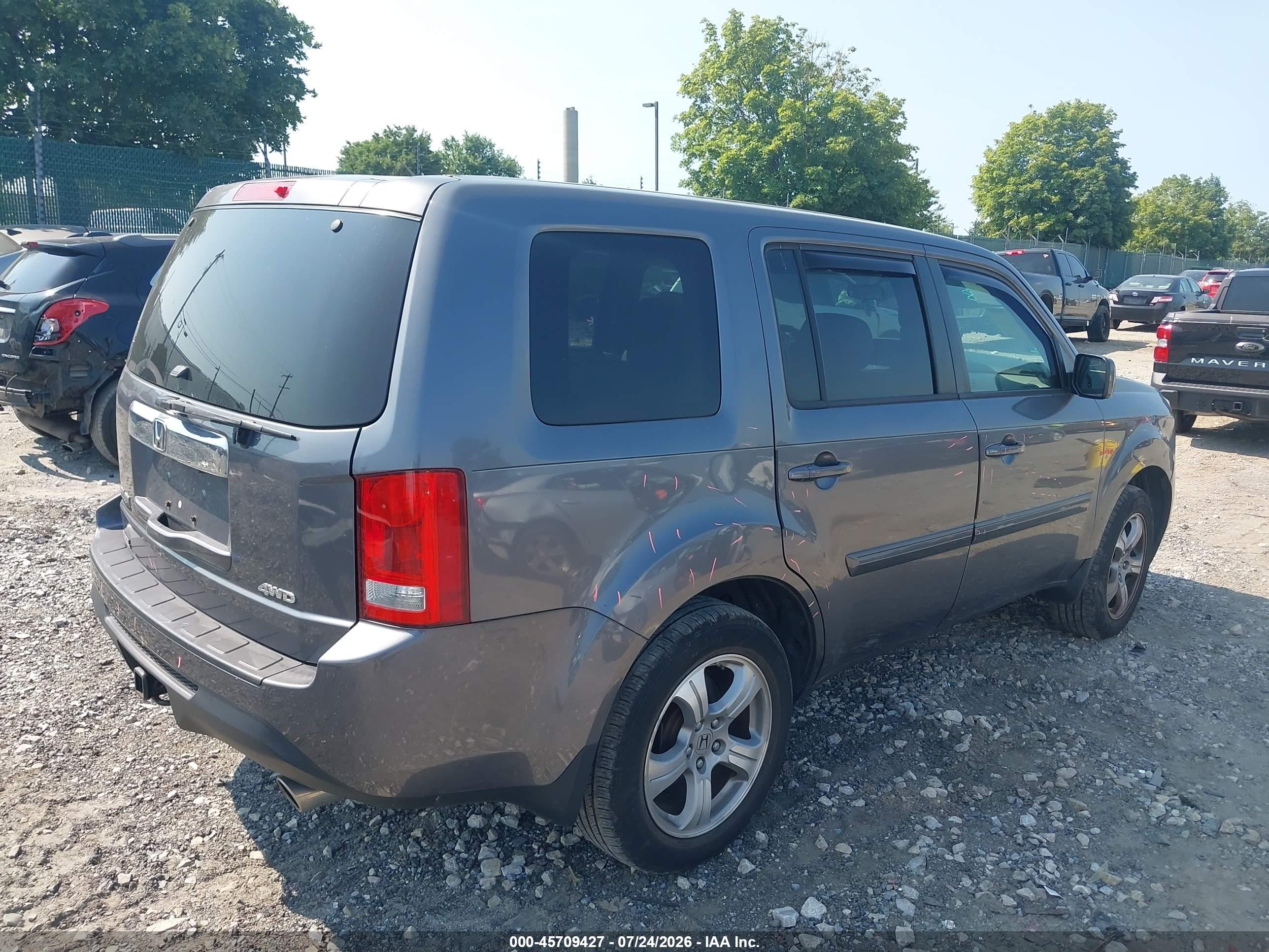 2015 Honda Pilot Ex Gray vin: 5FNYF4H47FB003746