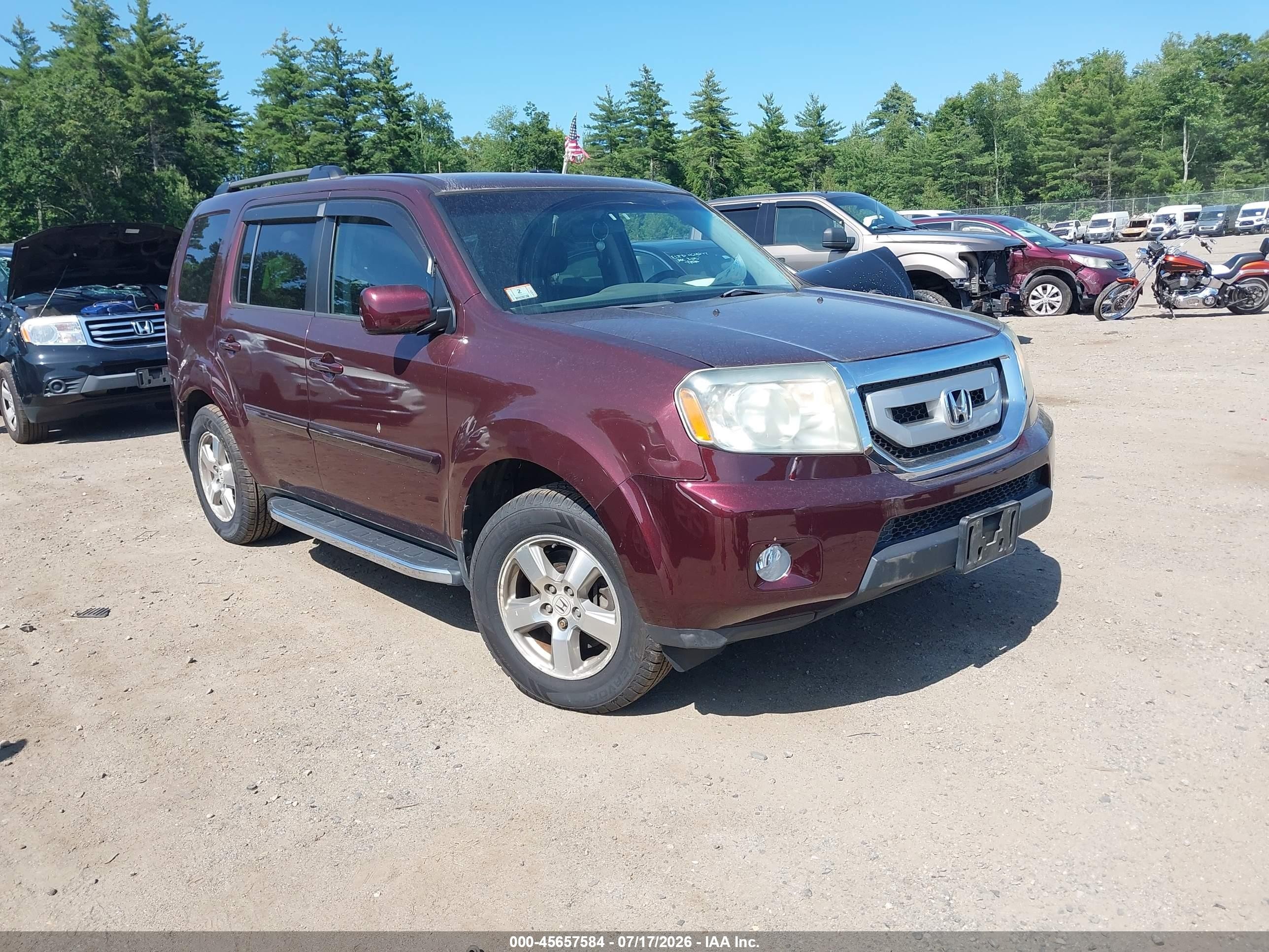 2010 Honda Pilot Ex Maroon vin: 5FNYF4H48AB035906