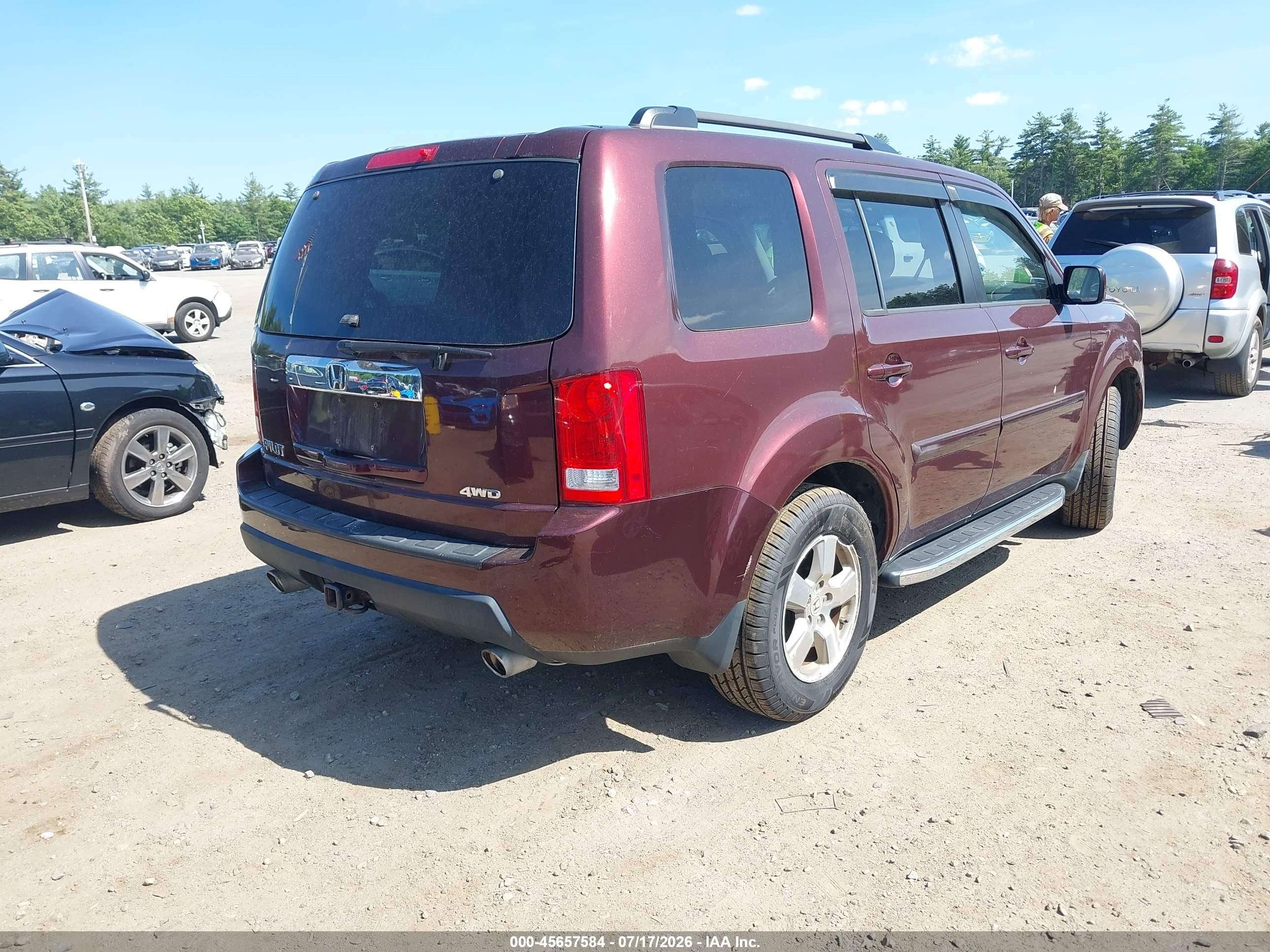 2010 Honda Pilot Ex Maroon vin: 5FNYF4H48AB035906