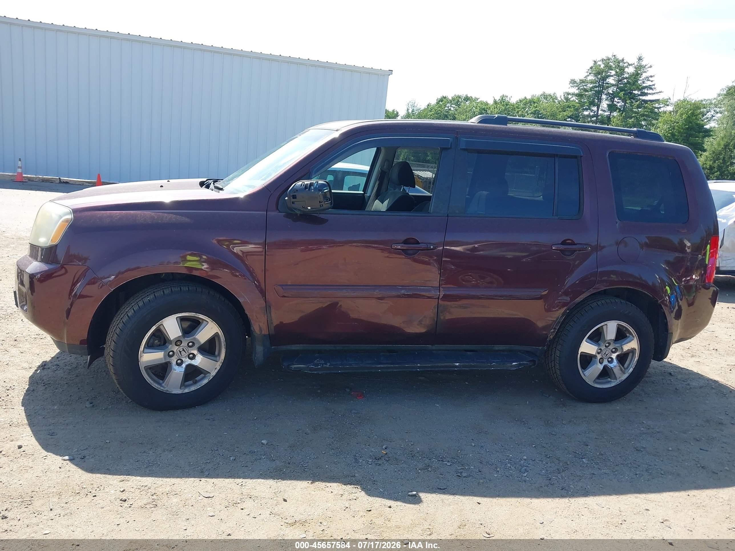 2010 Honda Pilot Ex Maroon vin: 5FNYF4H48AB035906