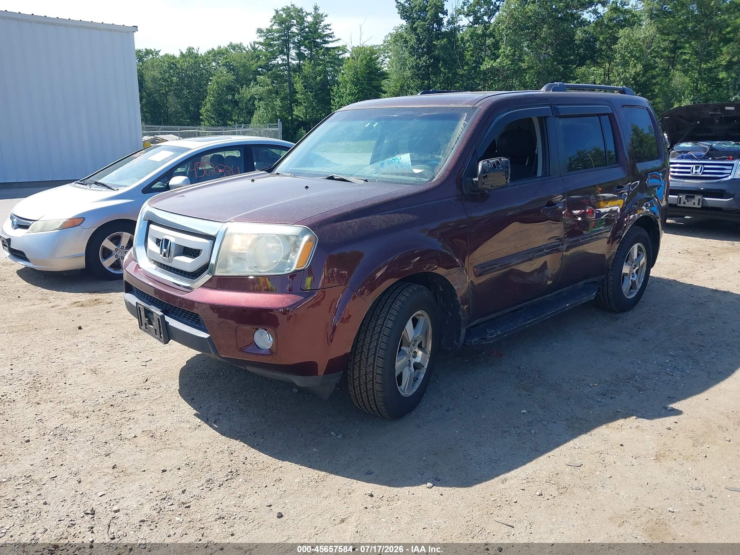 2010 Honda Pilot Ex Maroon vin: 5FNYF4H48AB035906