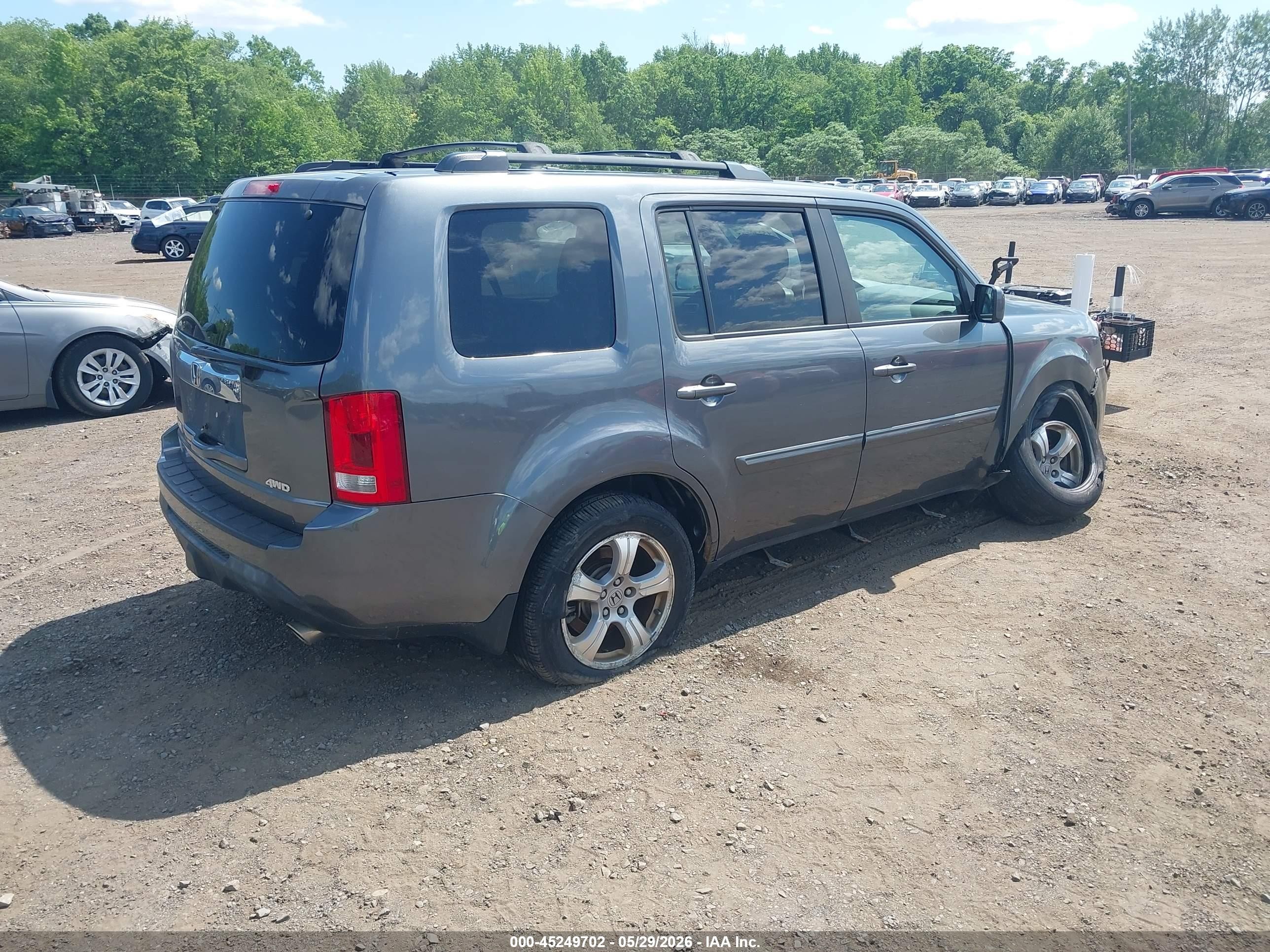 2013 Honda Pilot Ex Gray vin: 5FNYF4H48DB044609