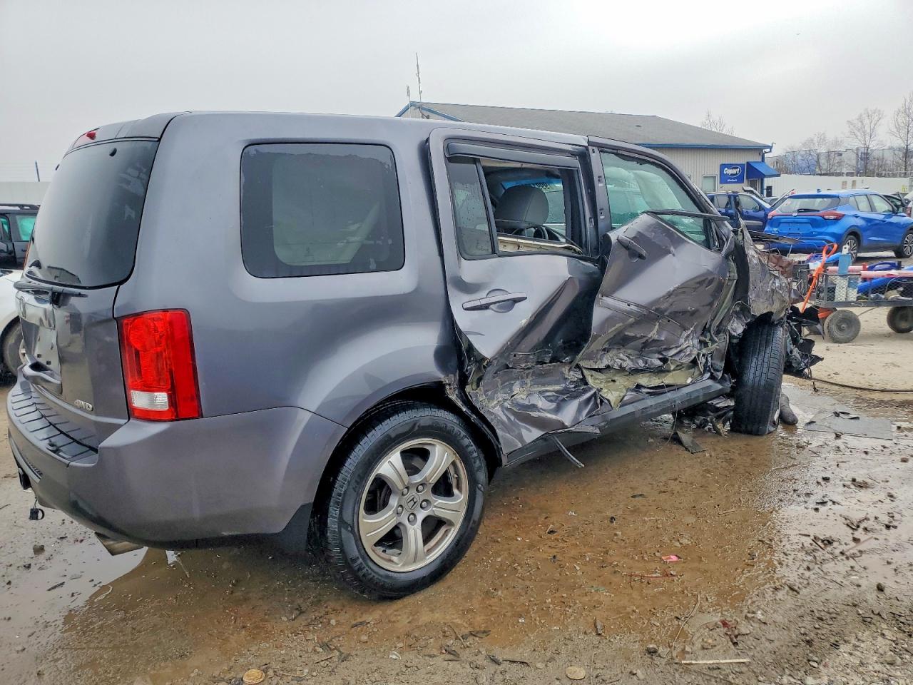 2015 Honda Pilot Ex Gray vin: 5FNYF4H48FB079041