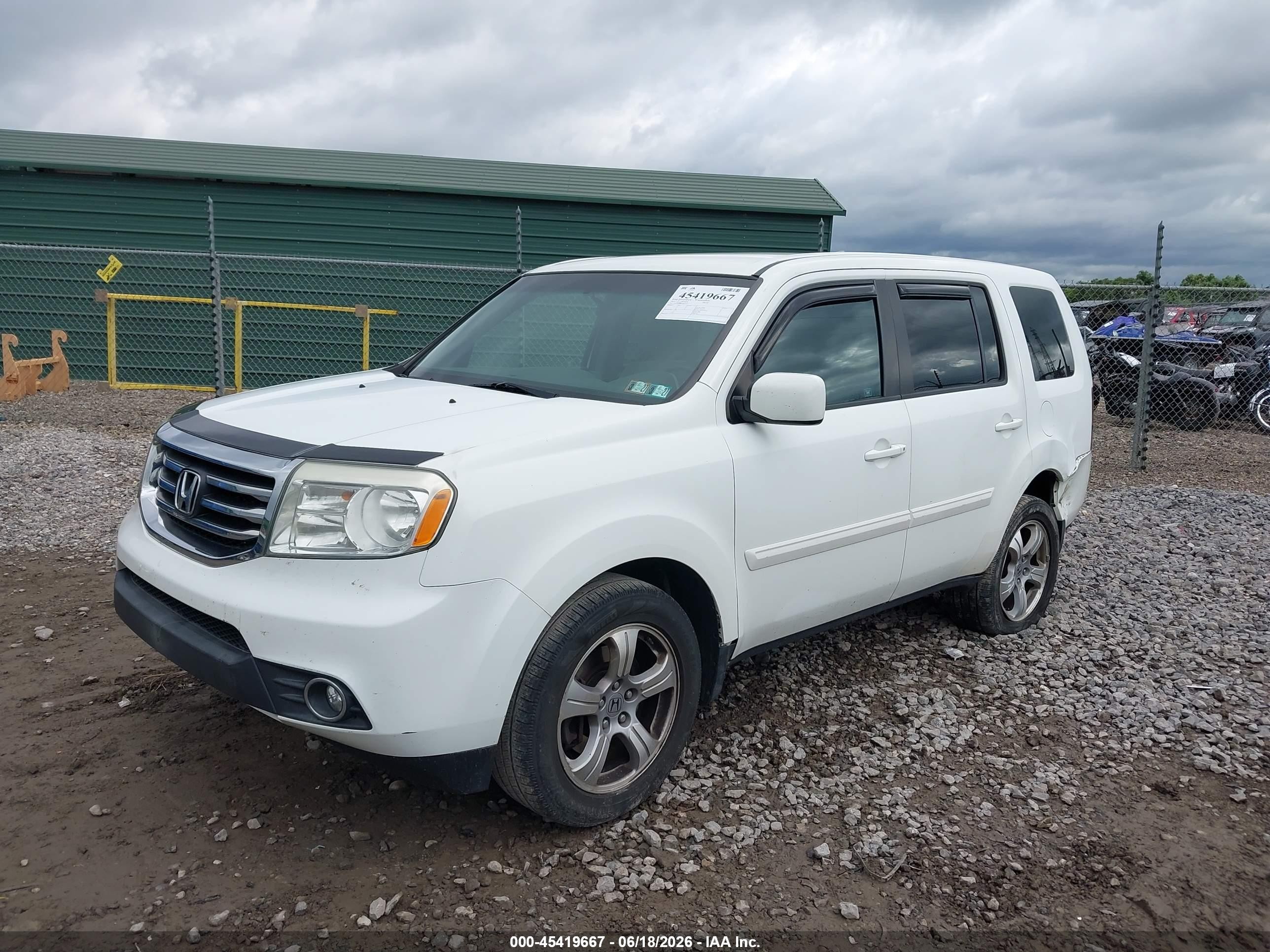 2012 Honda Pilot Ex White vin: 5FNYF4H49CB003257
