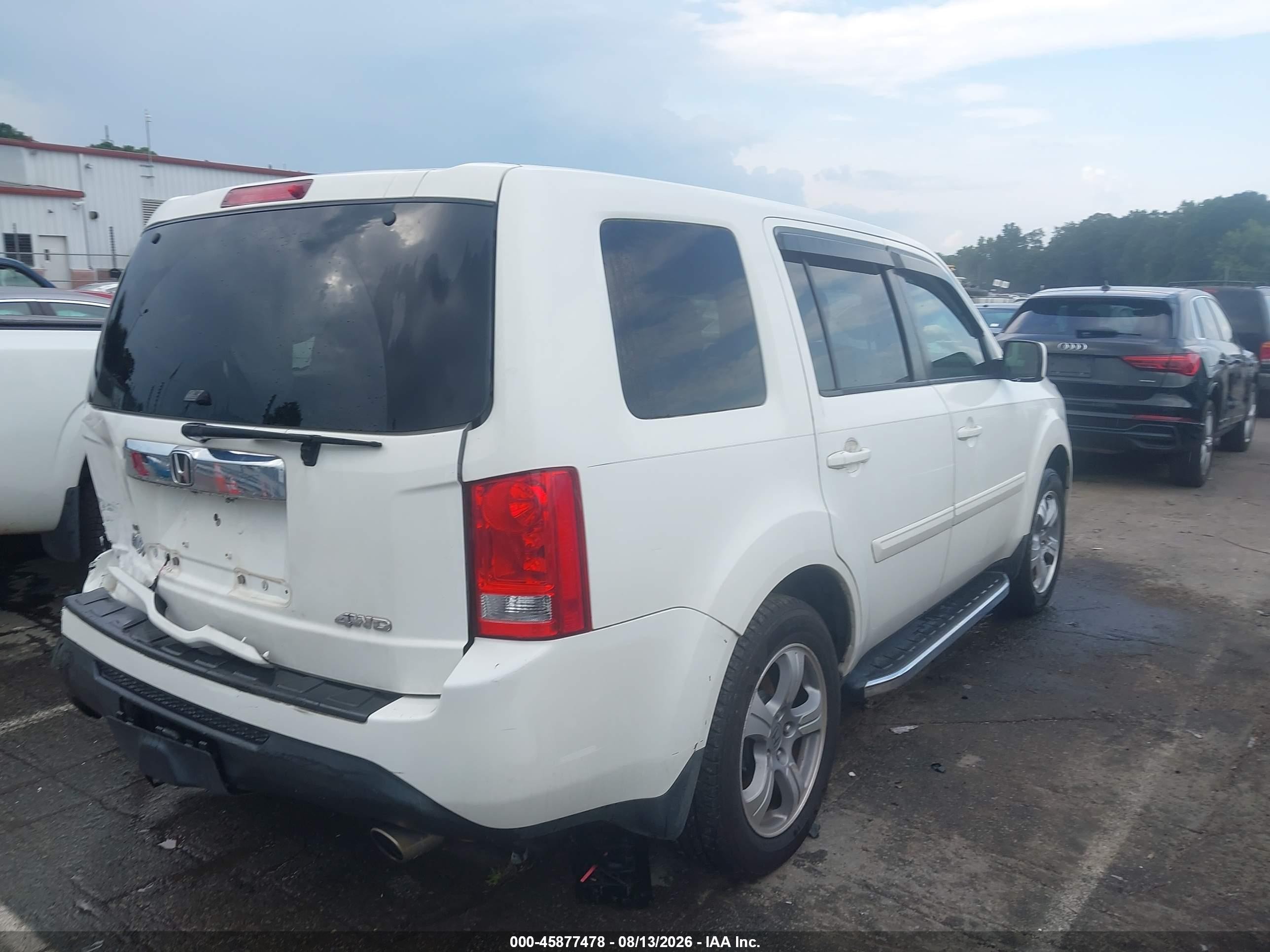 2015 Honda Pilot Ex White vin: 5FNYF4H4XFB054691