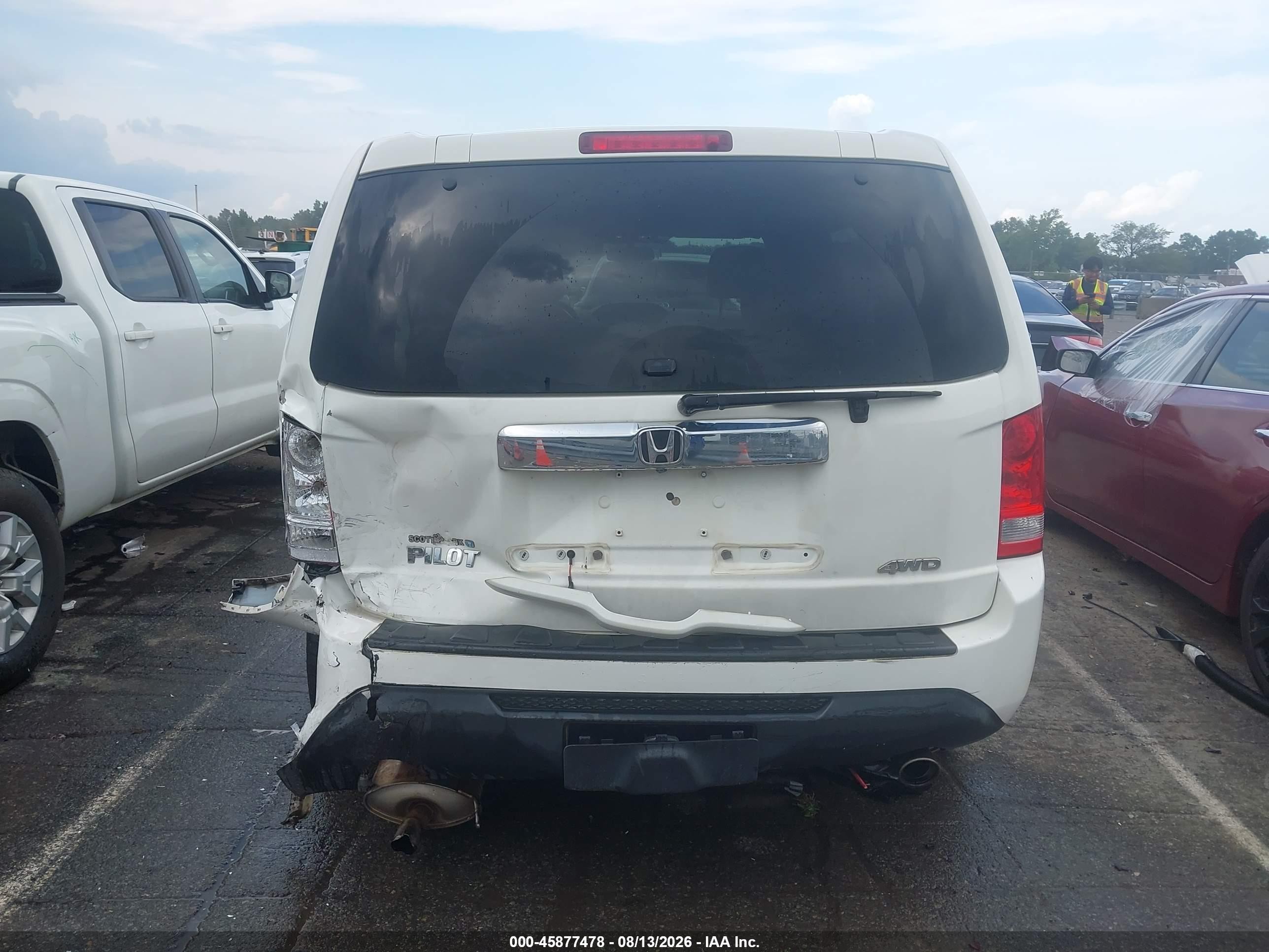 2015 Honda Pilot Ex White vin: 5FNYF4H4XFB054691