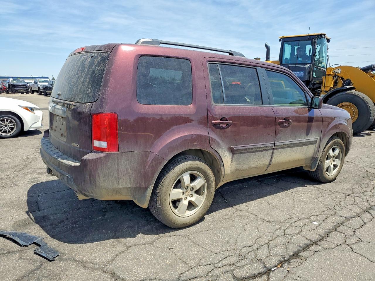 2010 Honda Pilot Exl Burgundy vin: 5FNYF4H50AB037853
