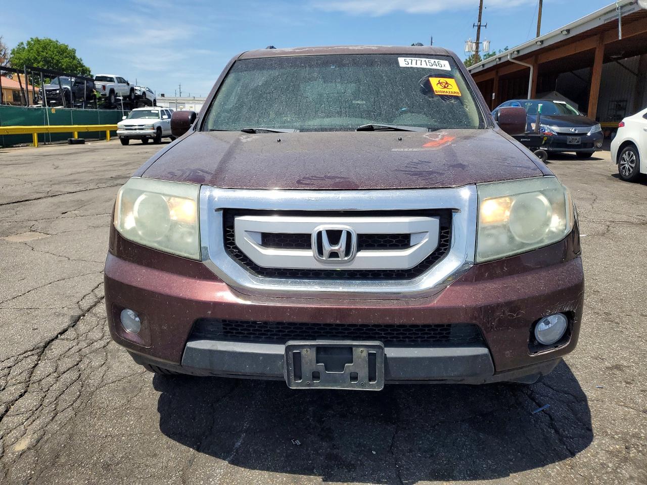 2010 Honda Pilot Exl Burgundy vin: 5FNYF4H50AB037853