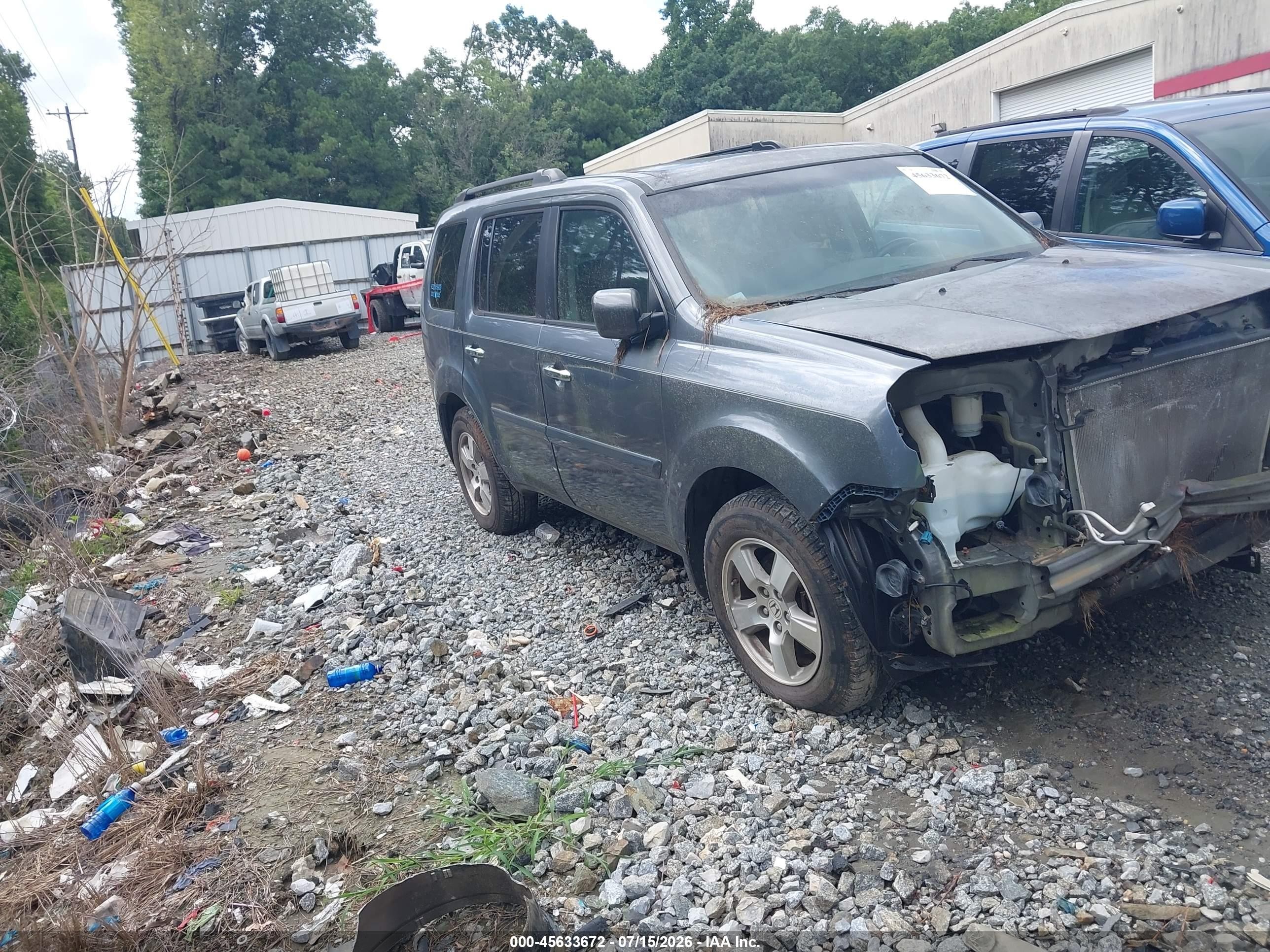 2011 Honda Pilot Ex-l Gray vin: 5FNYF4H50BB056100