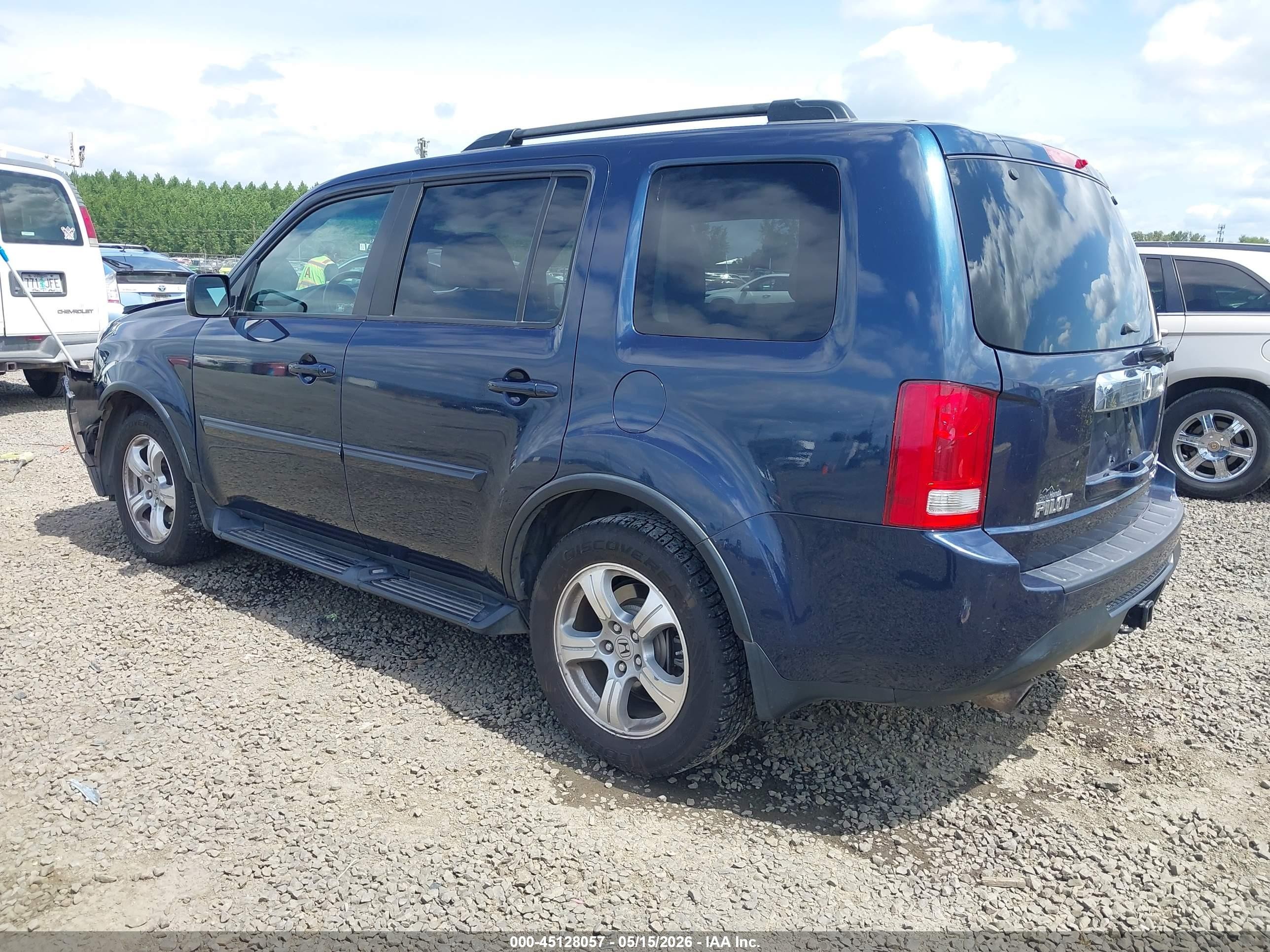 2012 Honda Pilot Ex-l Dark Blue vin: 5FNYF4H50CB026404