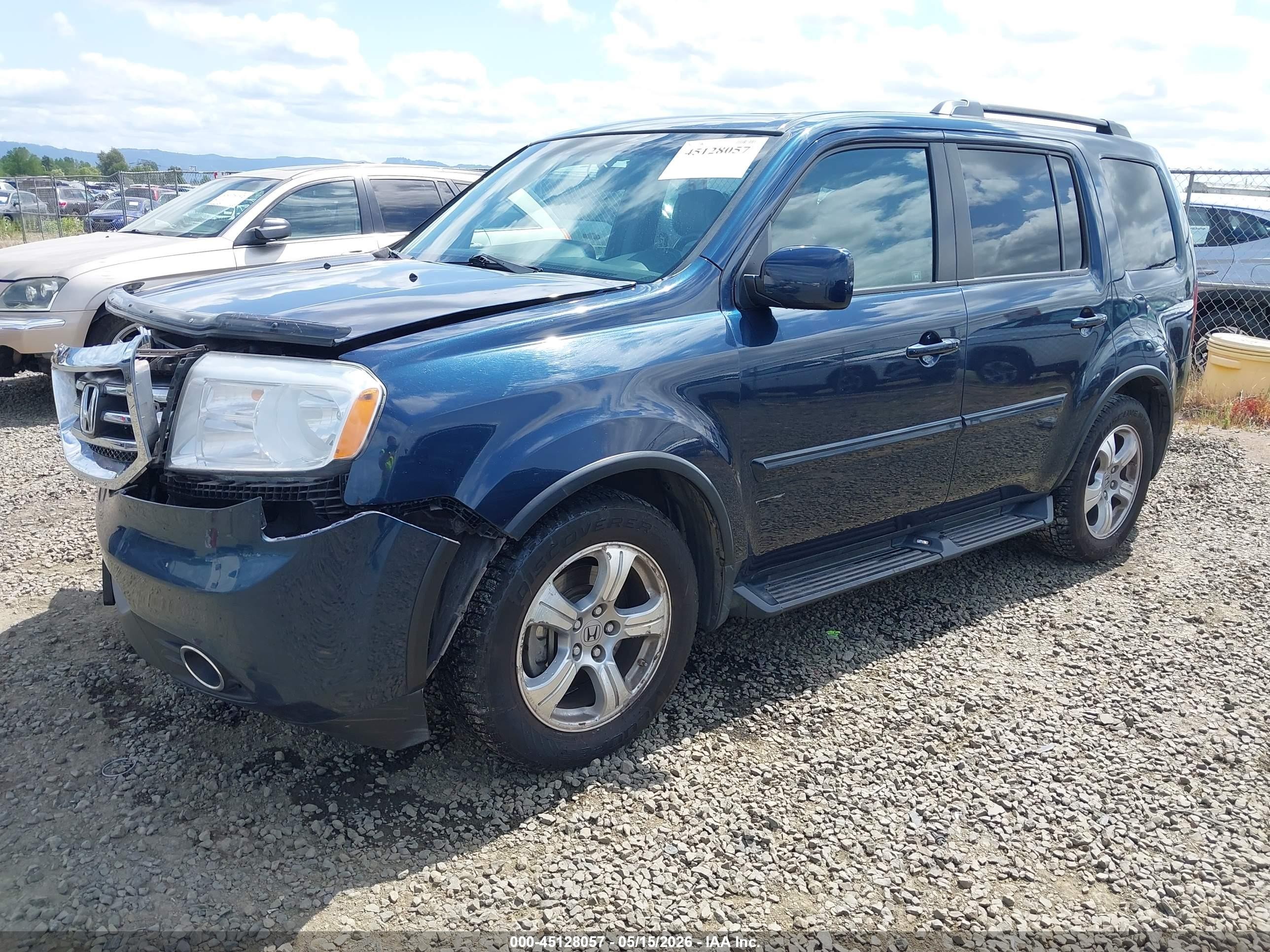 2012 Honda Pilot Ex-l Dark Blue vin: 5FNYF4H50CB026404