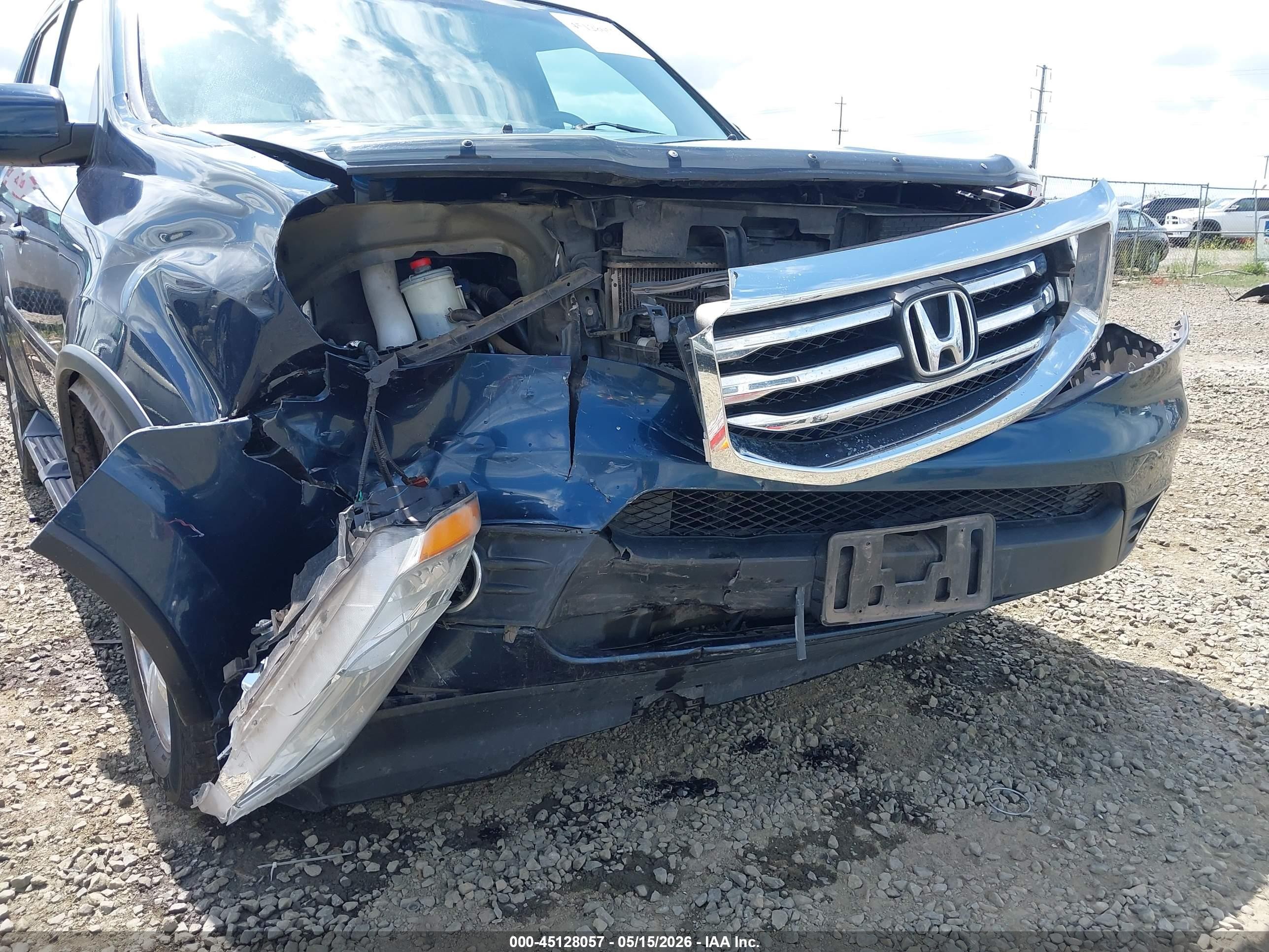 2012 Honda Pilot Ex-l Dark Blue vin: 5FNYF4H50CB026404
