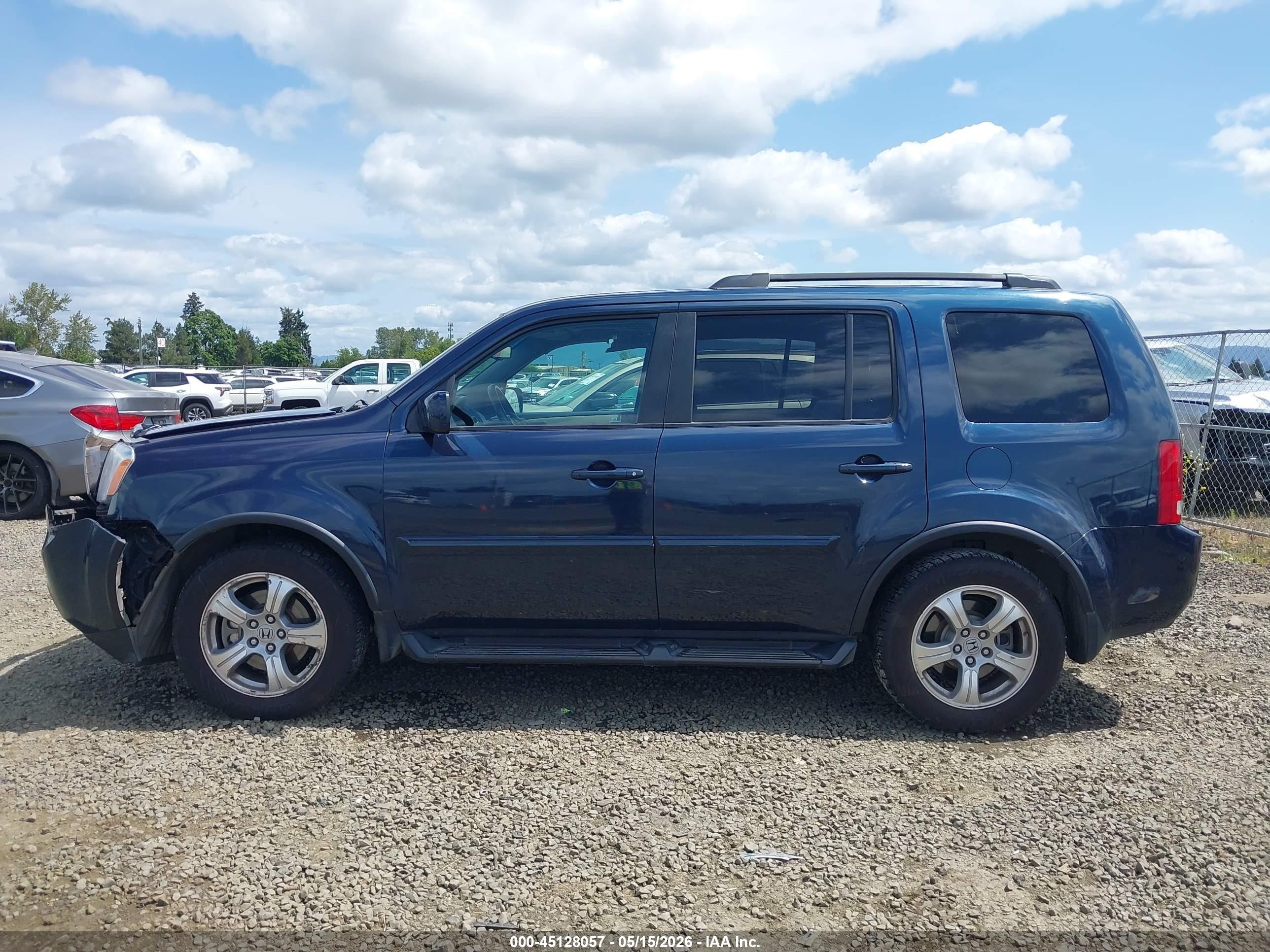 2012 Honda Pilot Ex-l Dark Blue vin: 5FNYF4H50CB026404