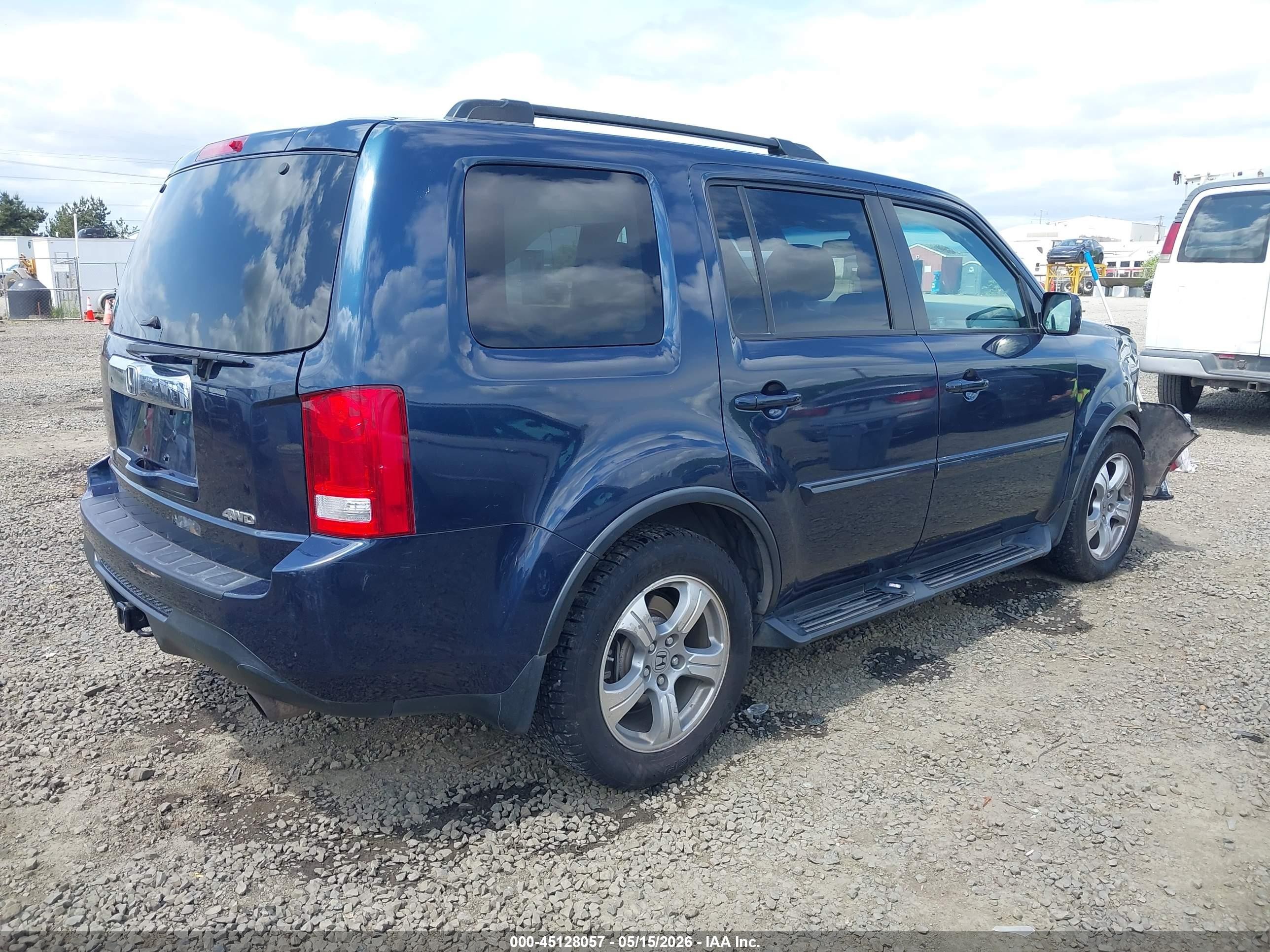 2012 Honda Pilot Ex-l Dark Blue vin: 5FNYF4H50CB026404